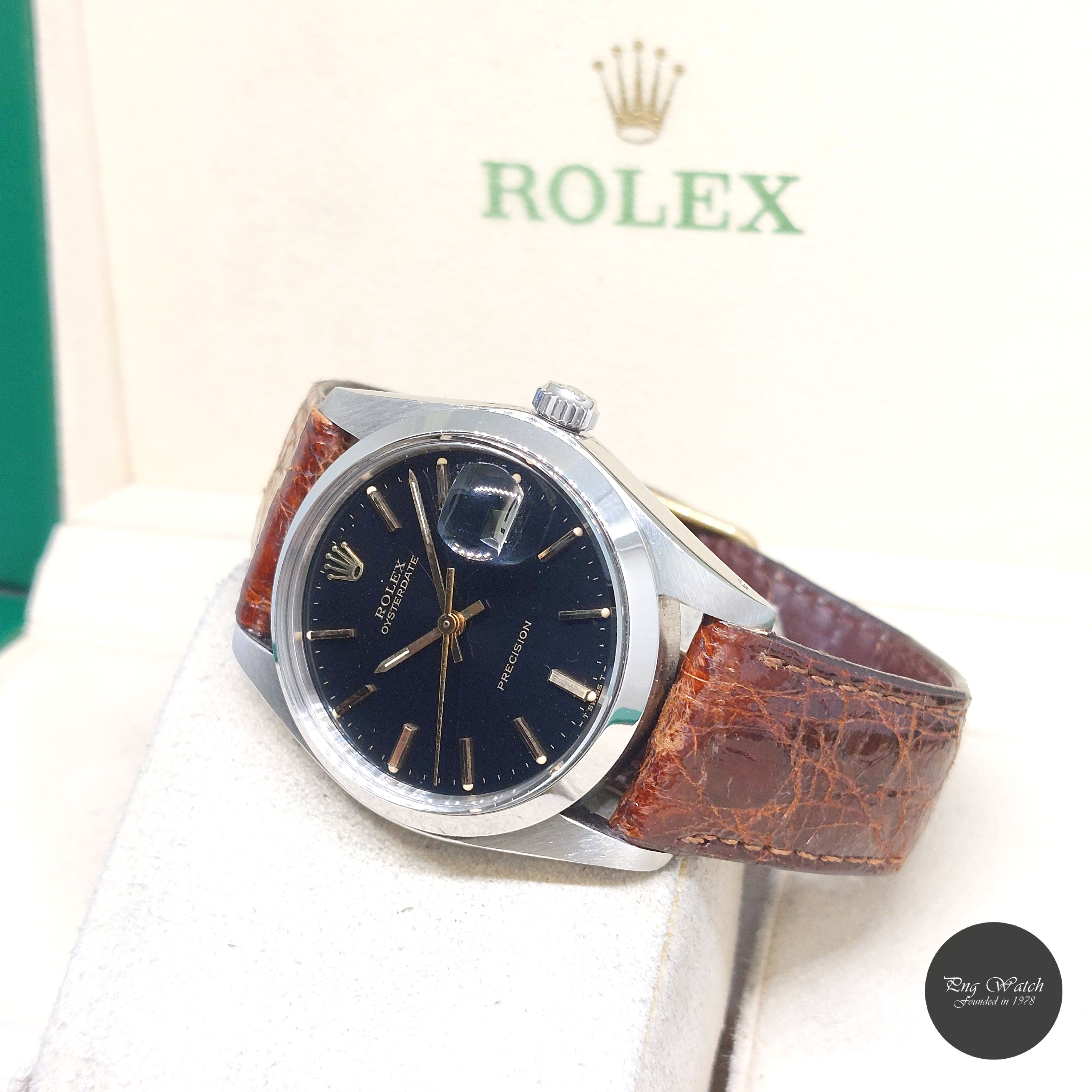 Rolex 34mm Black Sticks Dial Oysterdate Precision REF: 6694 (5.48 Mil Series)