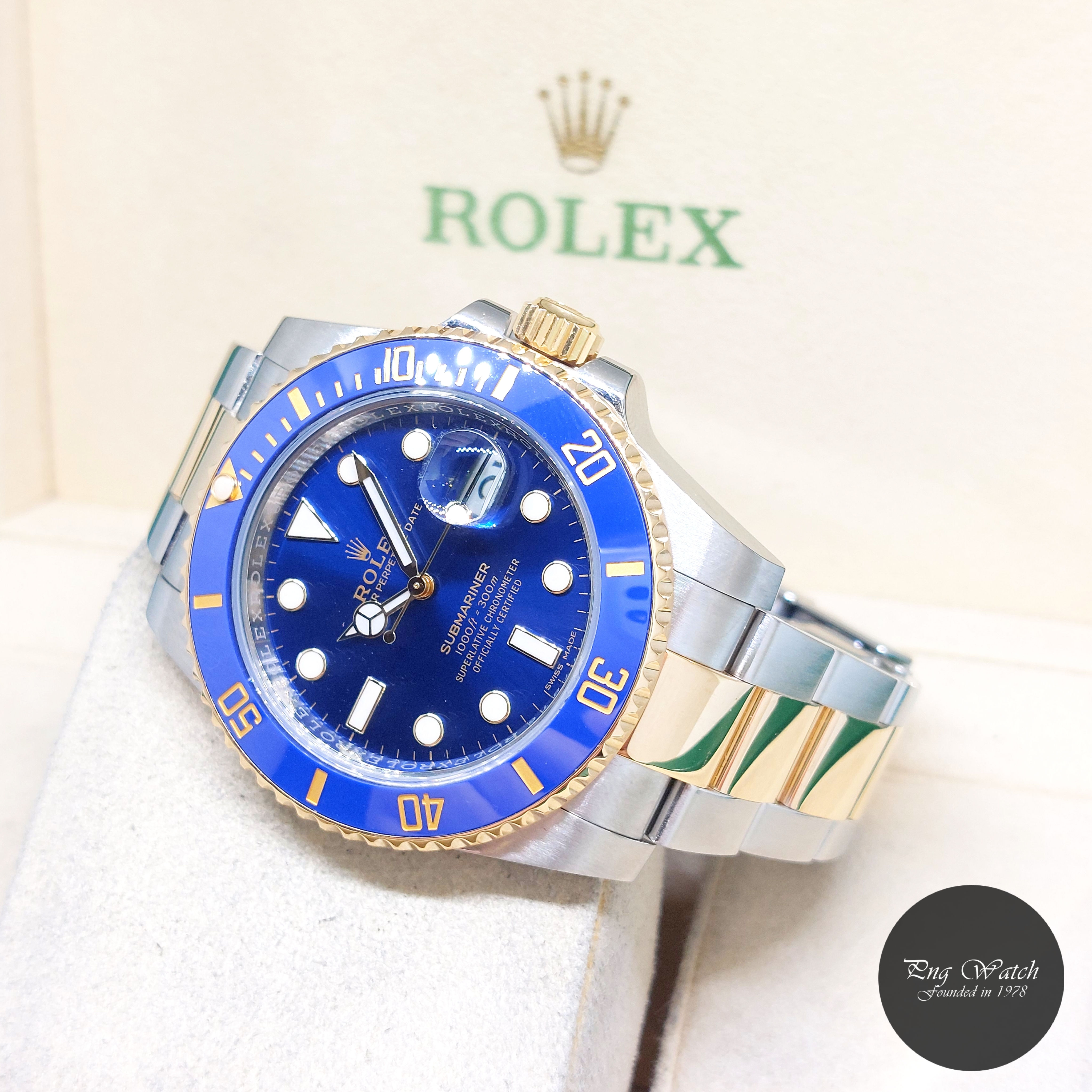 Rolex 40mm 18K Half YG Ceramic Bezel Blue Dial Submariner REF: 116613LB (2020)