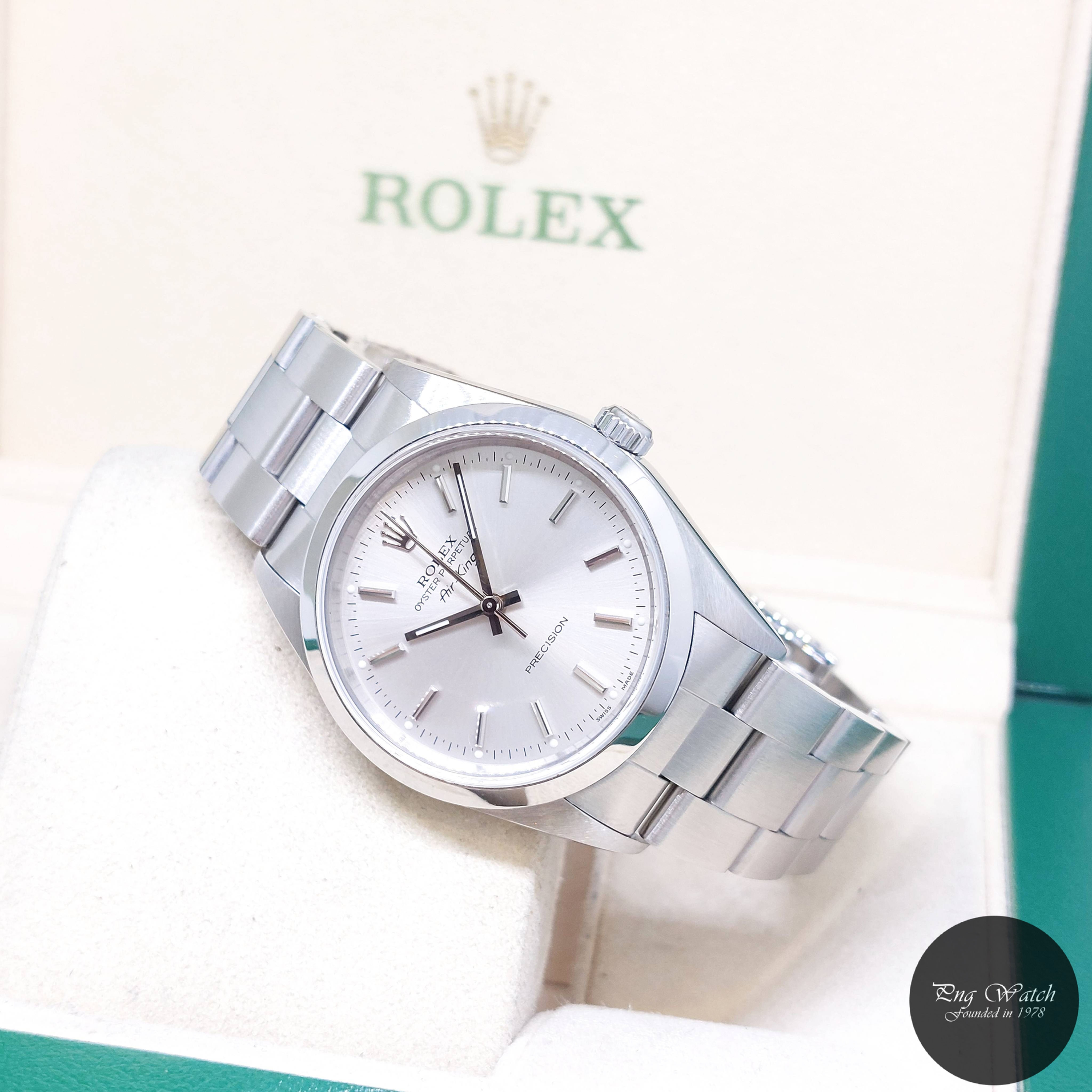 Rolex 34mm Oyster Perpetual Silver Sticks Dial Air-King REF: 14000 (A Series)