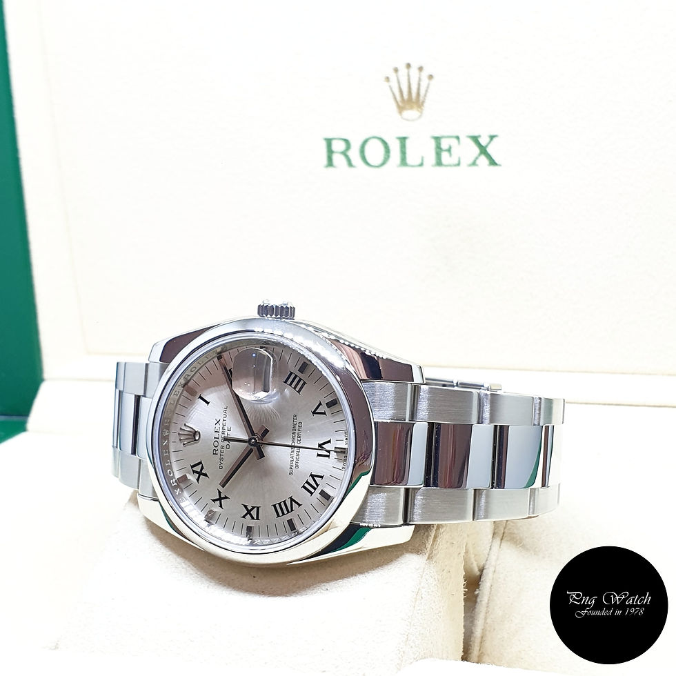 Thumbnail: Rolex Silver 34mm Oyster Perpetual Date REF: 115200