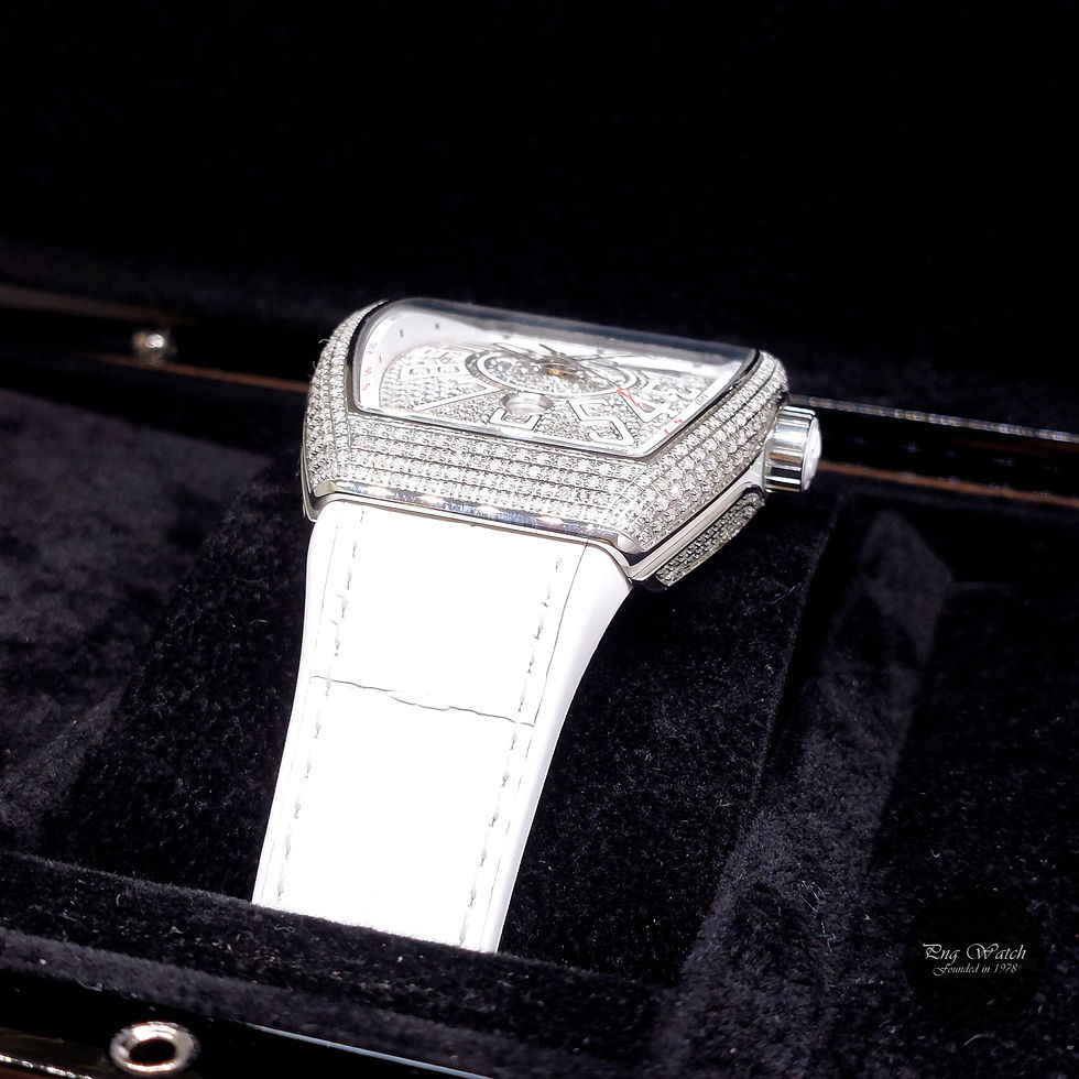 Thumbnail: Franck Muller 45mm Pave Diamonds Setting White Vanguard REF: V45 SC DT AC BC
