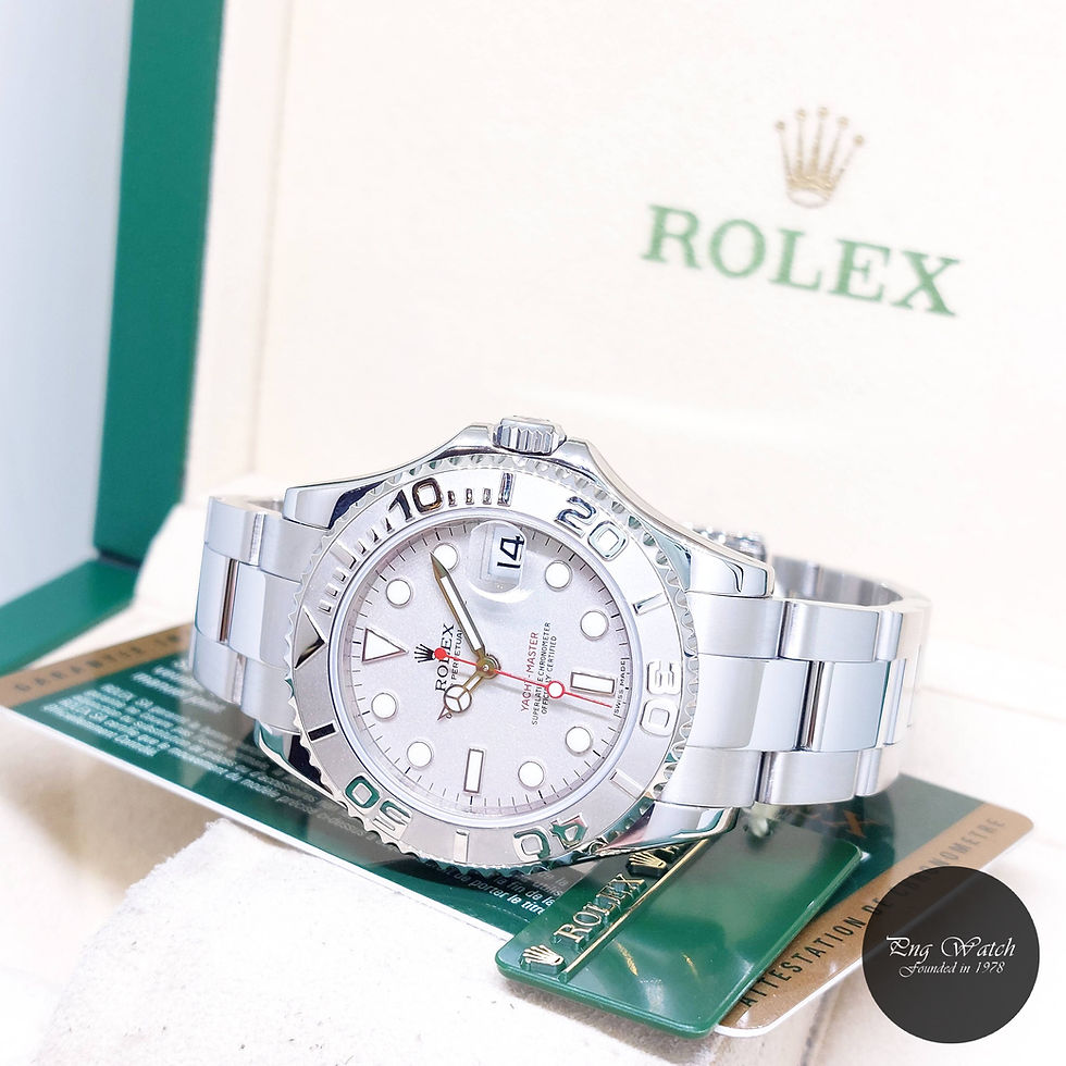 Thumbnail: Rolex 35mm Oyster Perpetual Platinum Dial Yachtmaster REF: 168622 (AN Series)