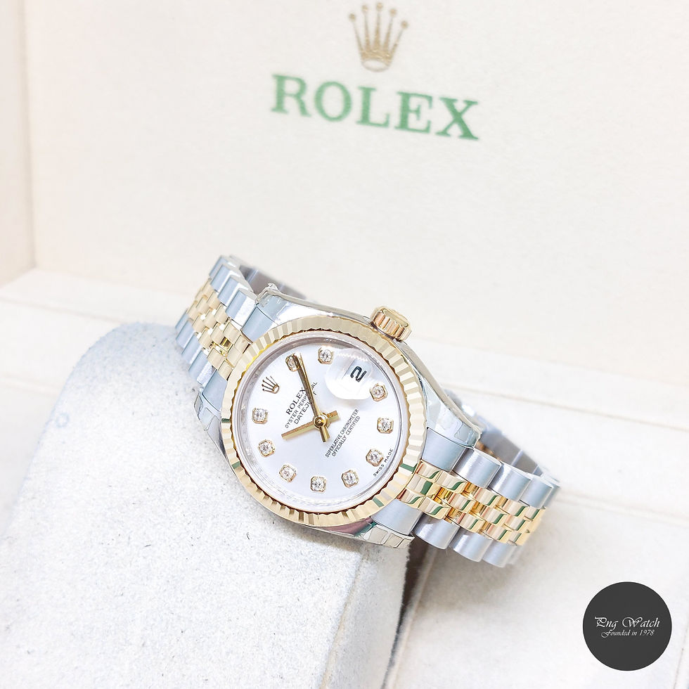Thumbnail: Rolex 26mm 18K Half Yellow Gold Silver Diamonds Dial Datejust REF: 179173 (M)
