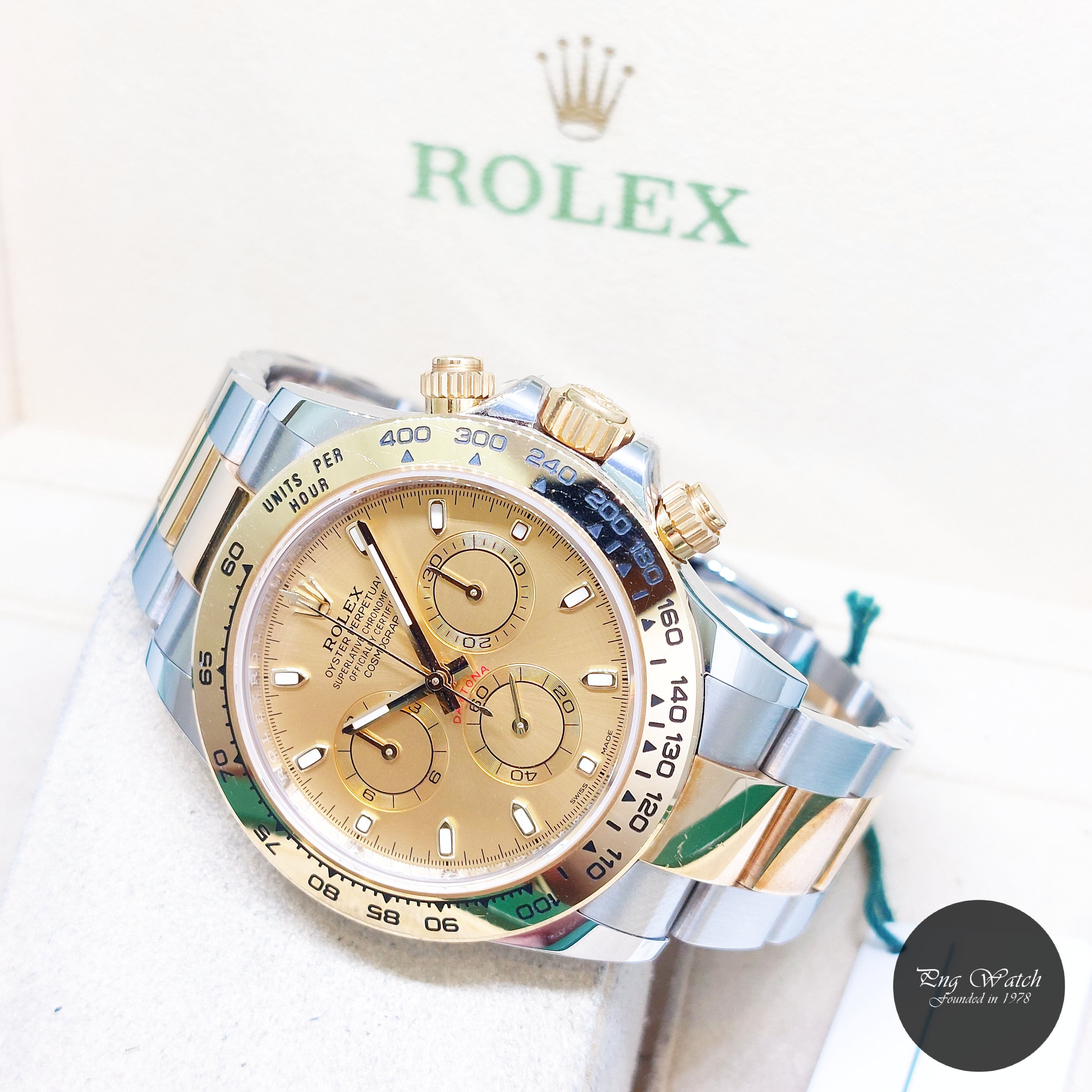 Rolex 40mm 18K Half Yellow Gold Champagne Sticks Daytona REF: 116503 (2023)