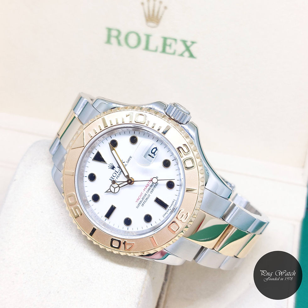 Rolex 40mm Oyster Perpetual 18K Half Yellow Gold White Yachtmaster REF: 16623
