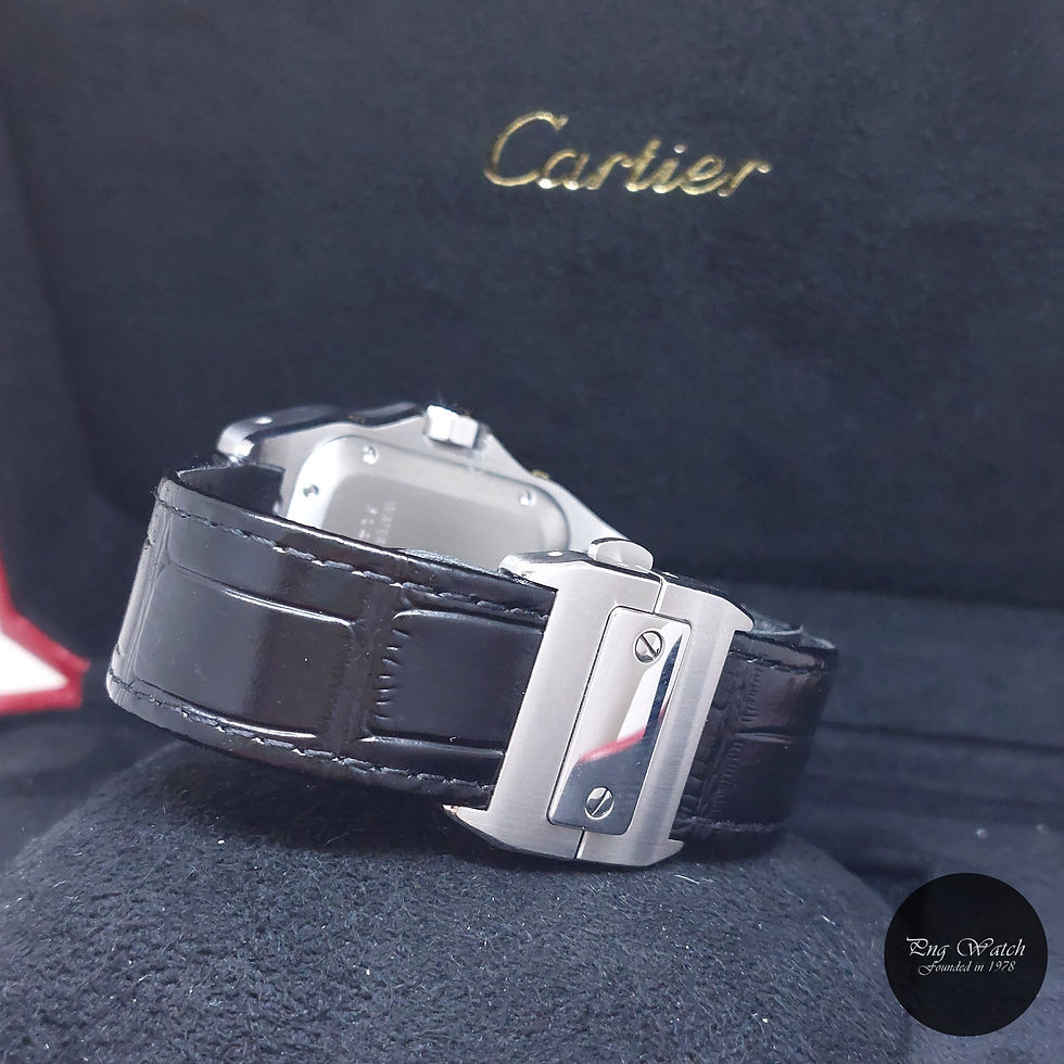 Thumbnail: Cartier 35.6mm x 44.2mm Silver Opaline Medium Santos 100 REF: W20126X8 (2012)