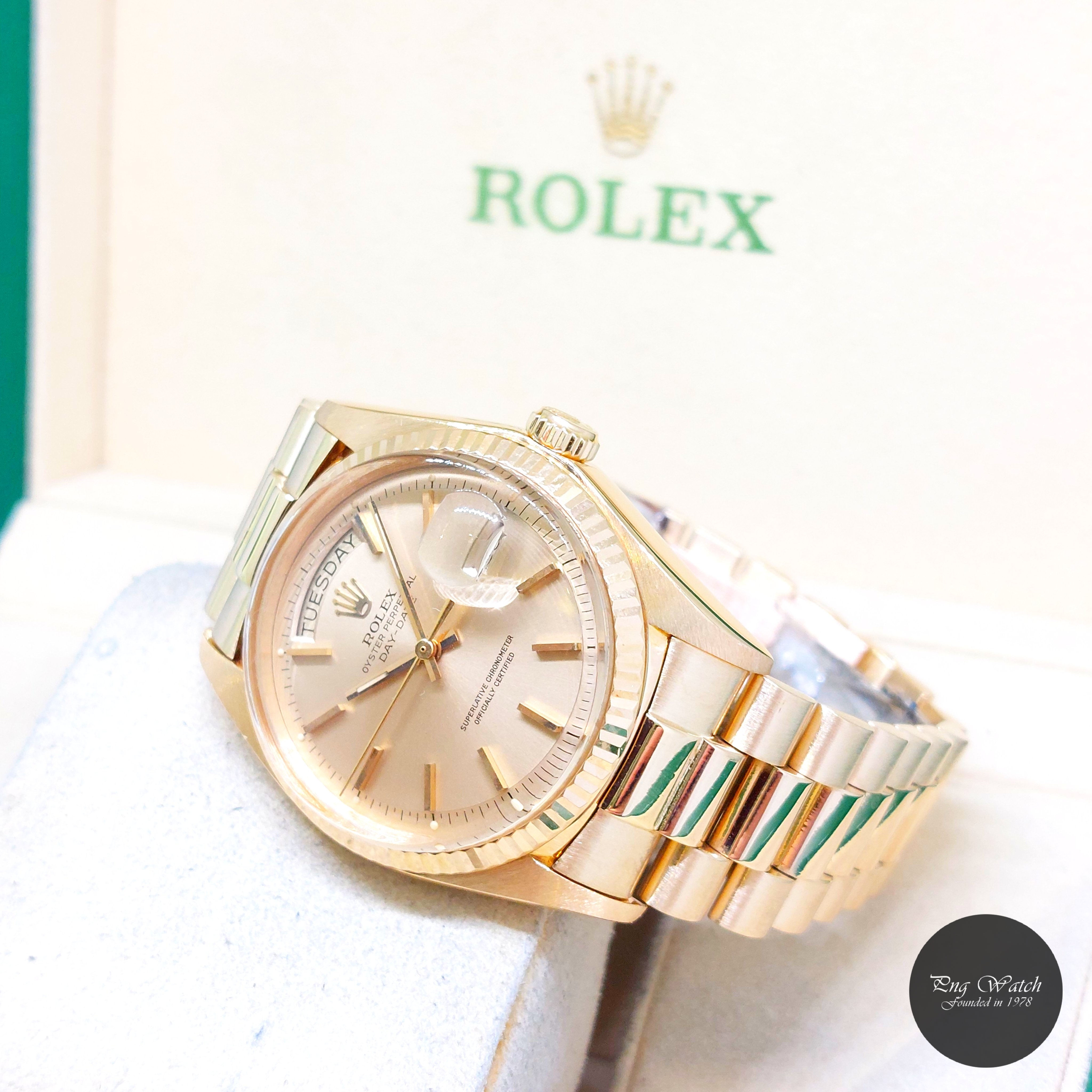 Rolex 36mm 18K Yellow Gold Champagne Sticks Dial Day-Date REF: 1803 (4.13)
