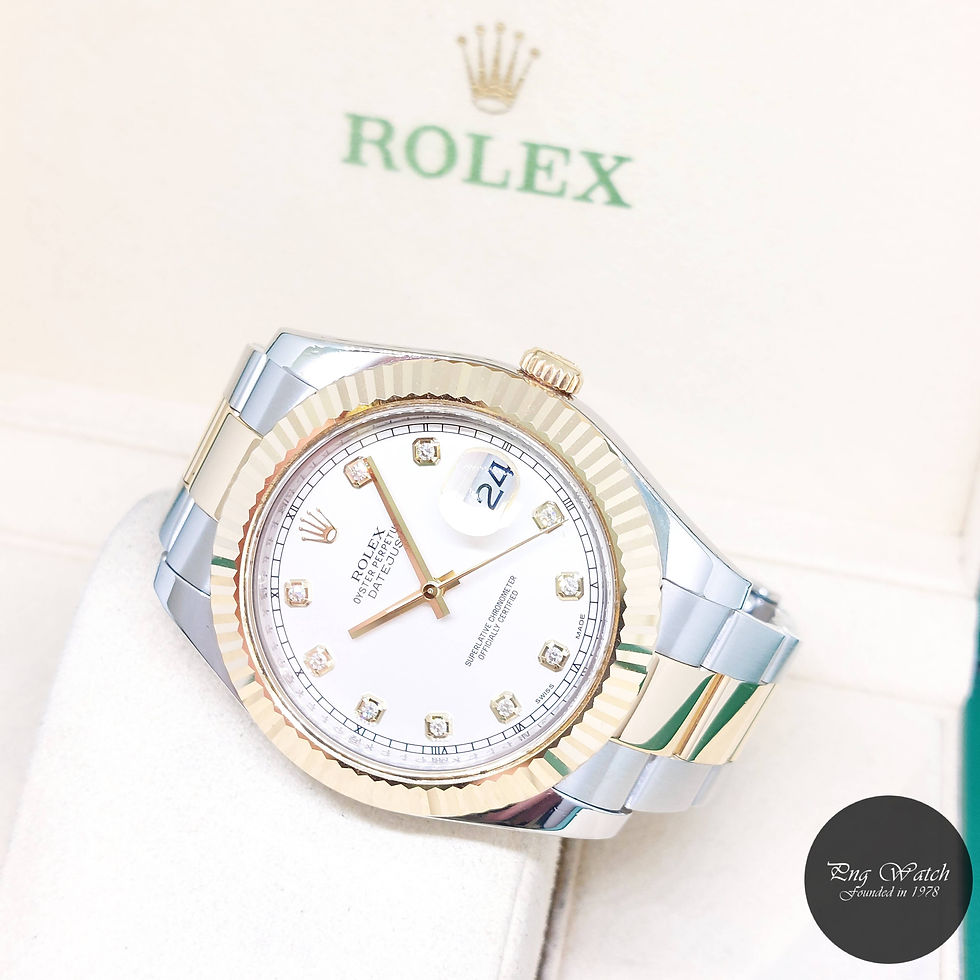 Rolex 41mm 18K Half Yellow Gold Ivory Diamonds Dial Datejust REF: 116333 (14)