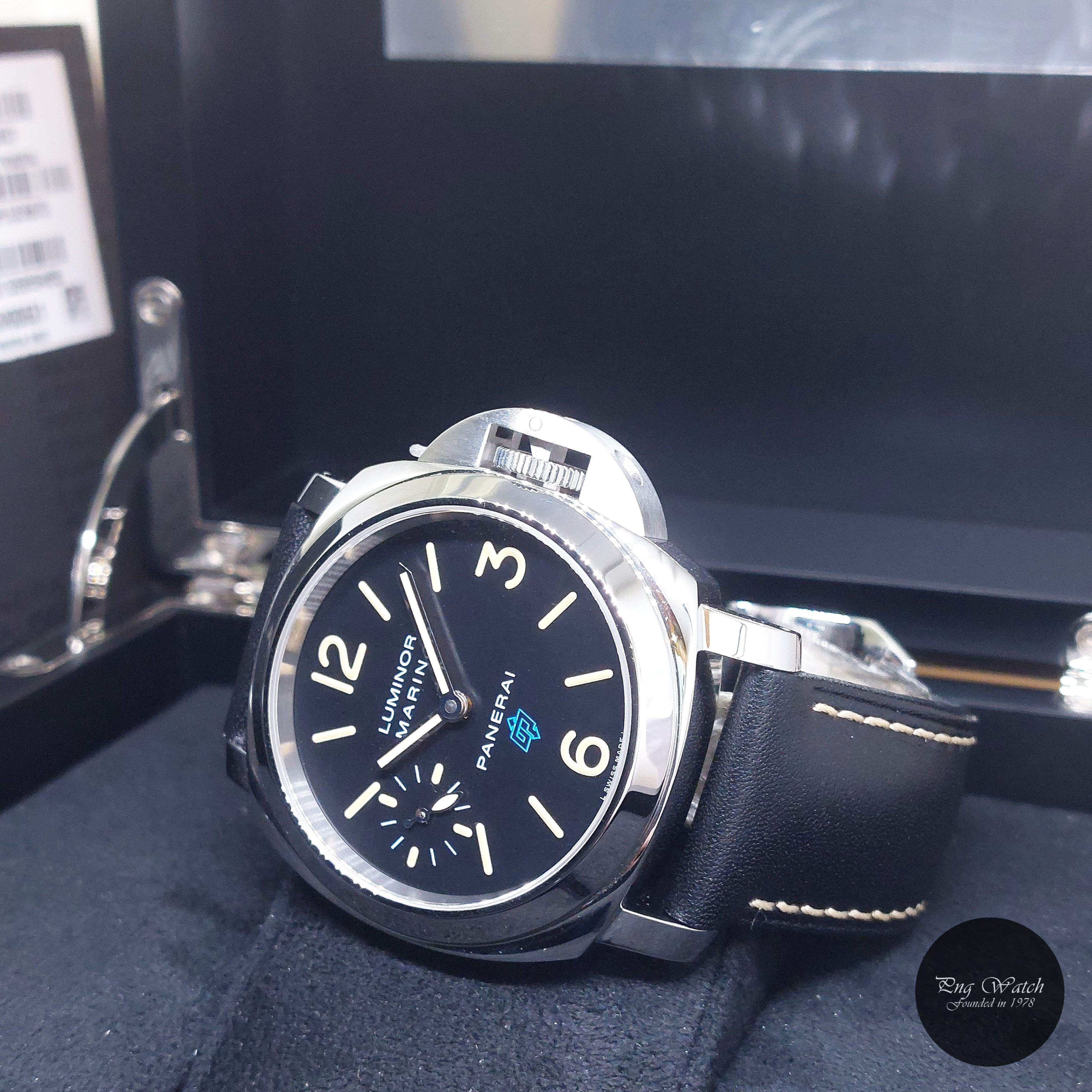 Panerai 44mm Black Dial Blue Logo Luminor Marina PAM631 PAM00631 (May 2018)
