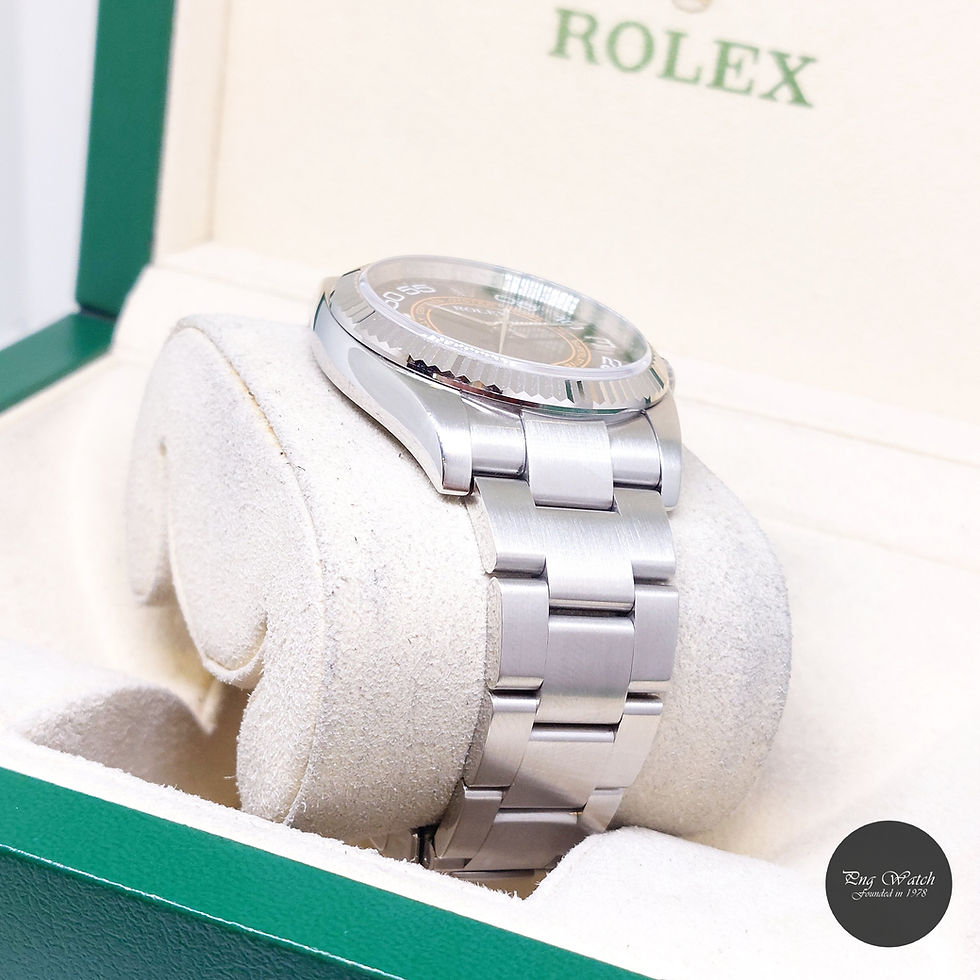 Thumbnail: Rolex 36mm Black Arabic "Harley Davidson" Dial Oyster Perpetual REF: 116034 (M)