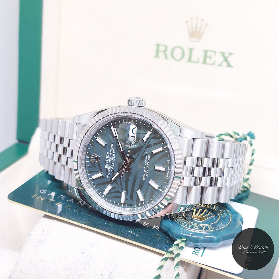 Thumbnail: Rolex 36mm Oyster Perpetual Palm Motif Dial Datejust REF: 126234 (2022)