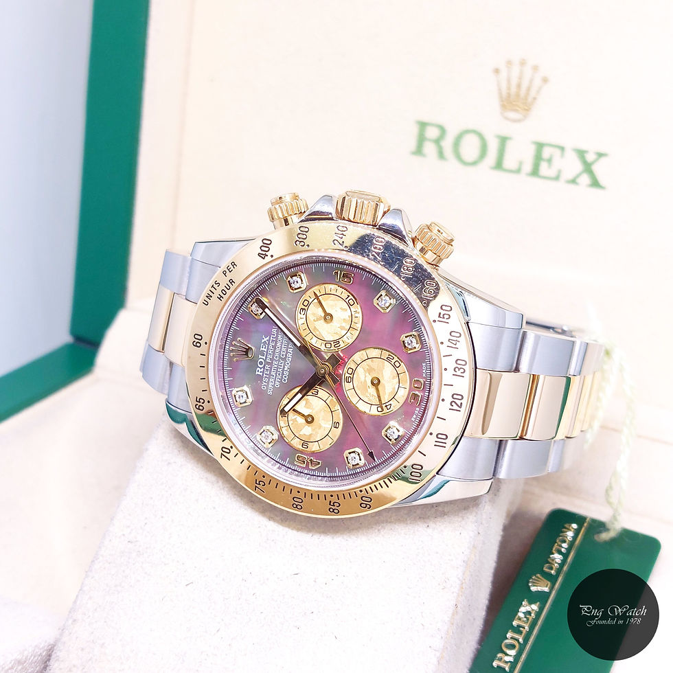 Thumbnail: Rolex 40mm 18K Half Yellow Gold MOP Tahitian Diamonds Daytona REF: 116523 (V)