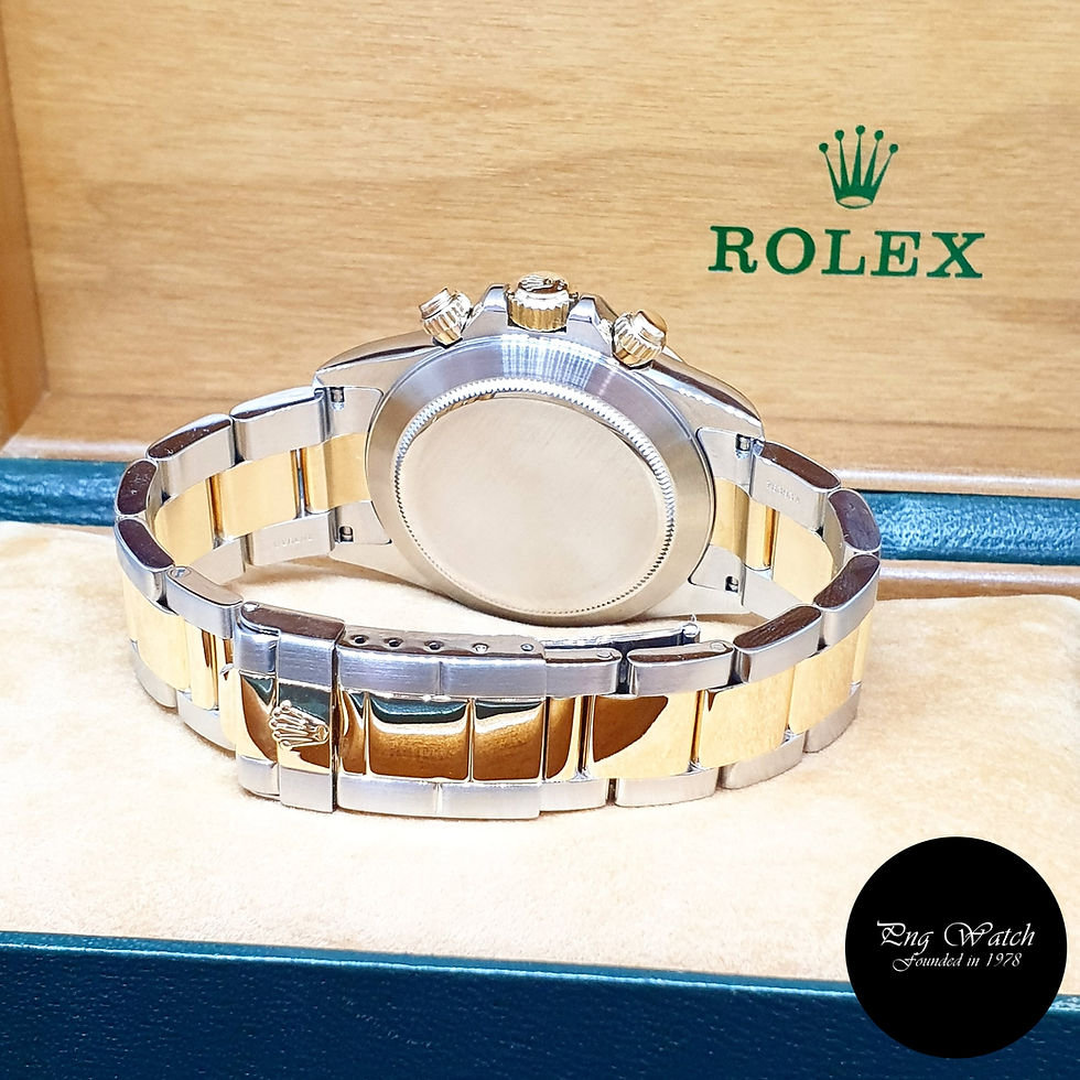 Thumbnail: Rolex 18K Half YG Zenith Movement Black Diamonds Daytona REF: 16523 (P)