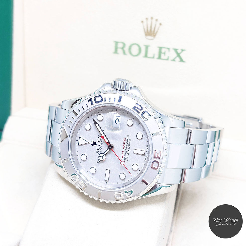 Thumbnail: Rolex 40mm Oyster Perpetual Platinum Dial Yachtmaster REF: 16622 (Box & Cert-P)