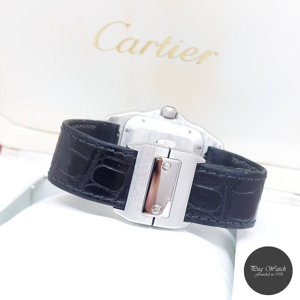 Thumbnail: Cartier 35.6mm x 44.2mm Silver Opaline Medium Santos 100 REF: W20106X8 (2014)