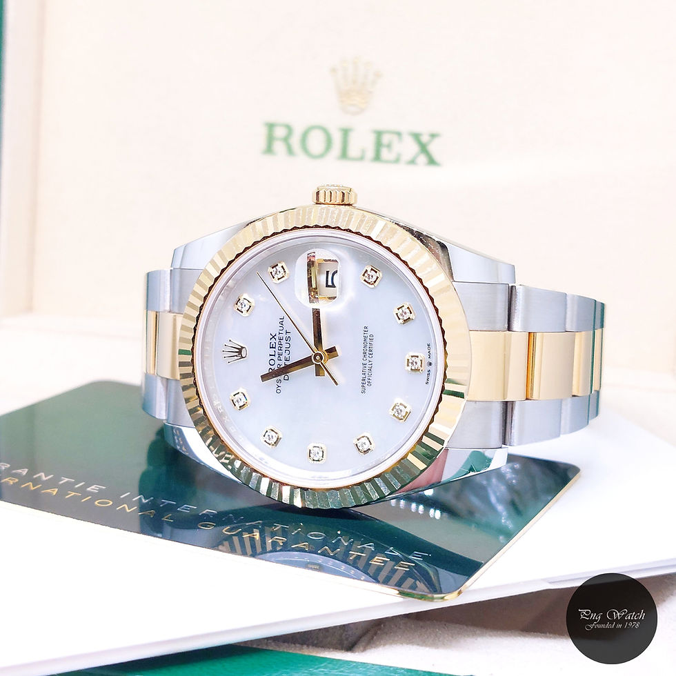 Thumbnail: Rolex 41mm 18K Half Yellow Gold MOP Diamonds Dial Datejust REF: 126333 (23)