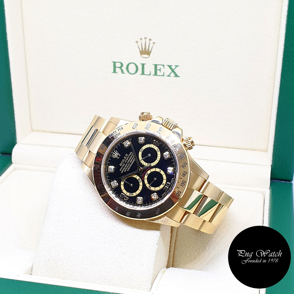 Rolex 18K Yellow Gold Zenith Mvt Black Diamonds Daytona REF: 16528