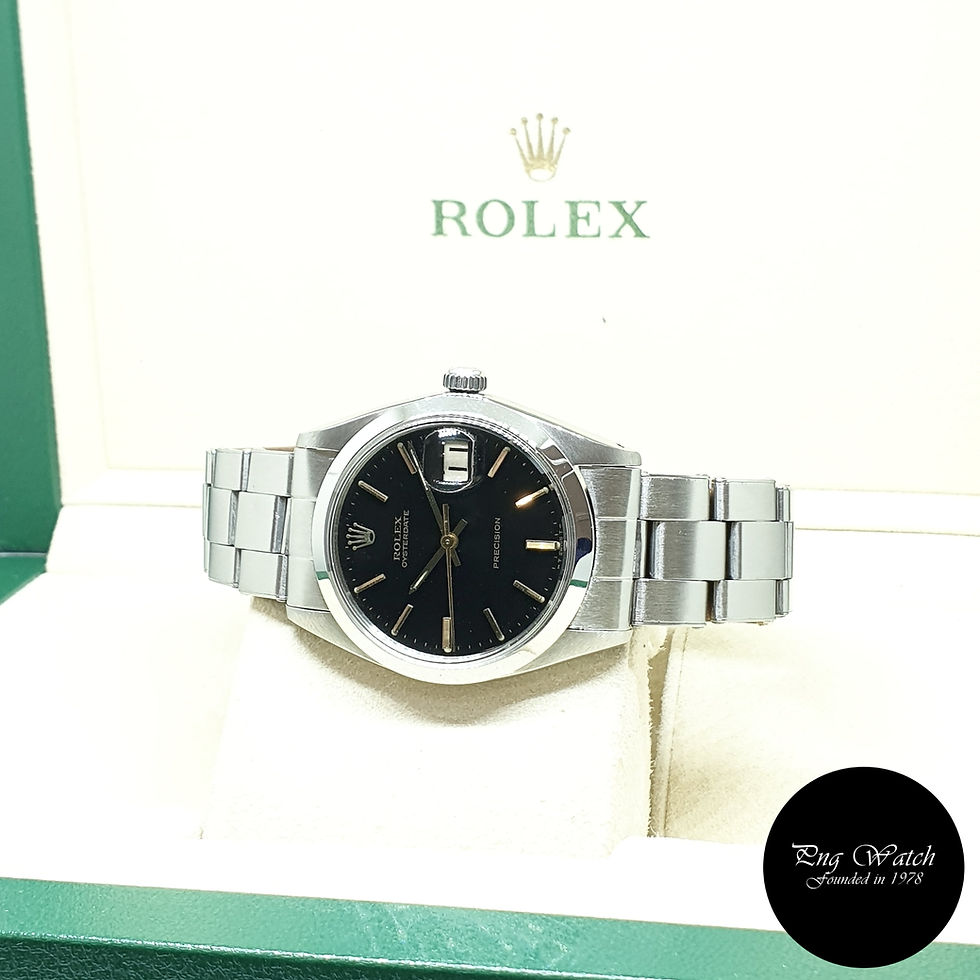 Thumbnail: Rolex Oysterdate Precision Black Indexes (Rivet Bracelet) REF: 6694 (Full Set)