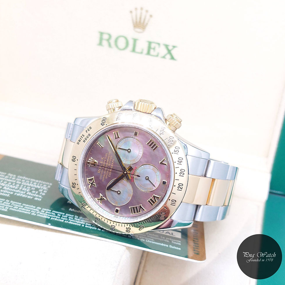 Thumbnail: Rolex 18K Half Yellow Gold Tahitian MOP Roman Cosmograph Daytona REF: 116523