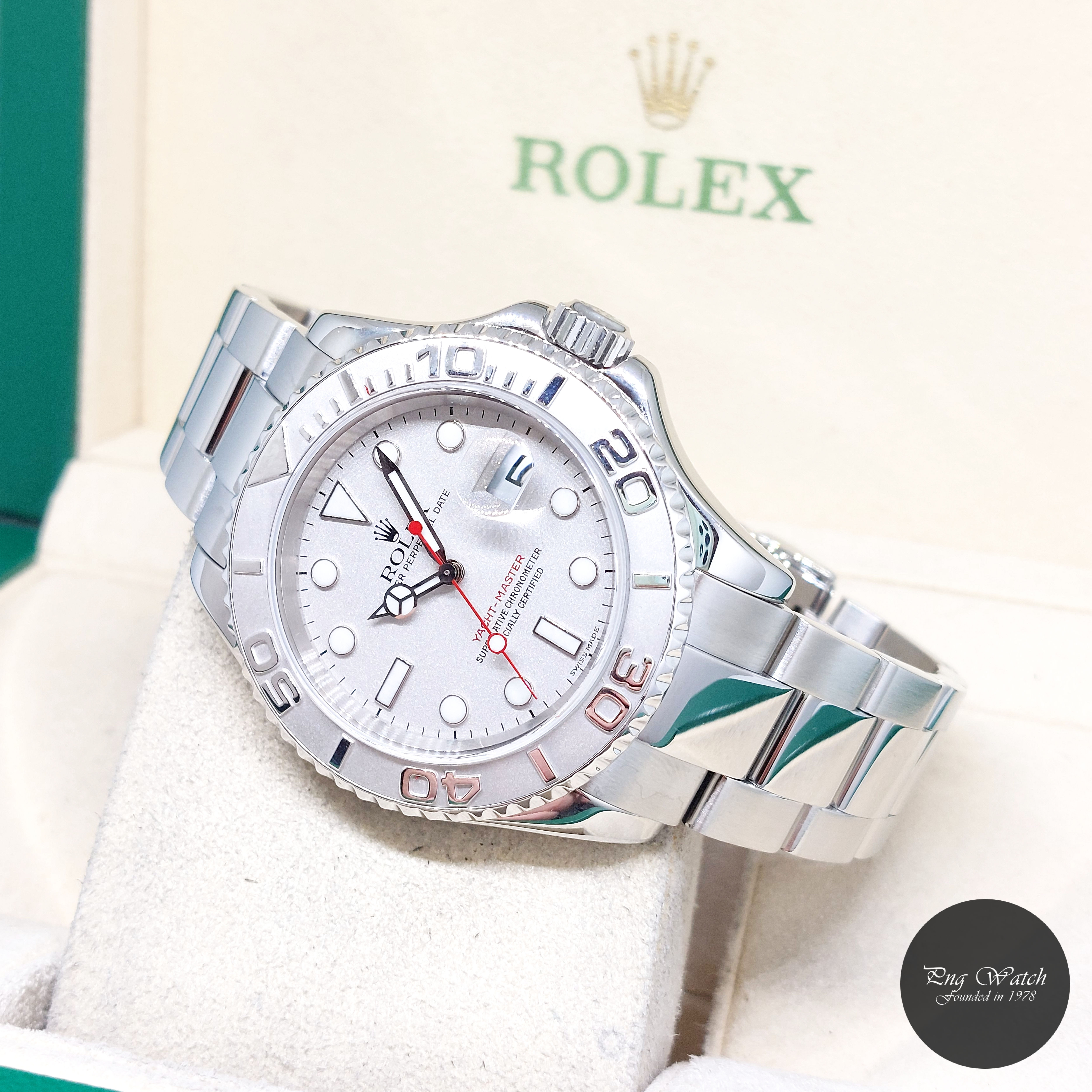 Rolex 40mm Oyster Perpetual Platinum Dial Yachtmaster REF: 16622 (P Series)