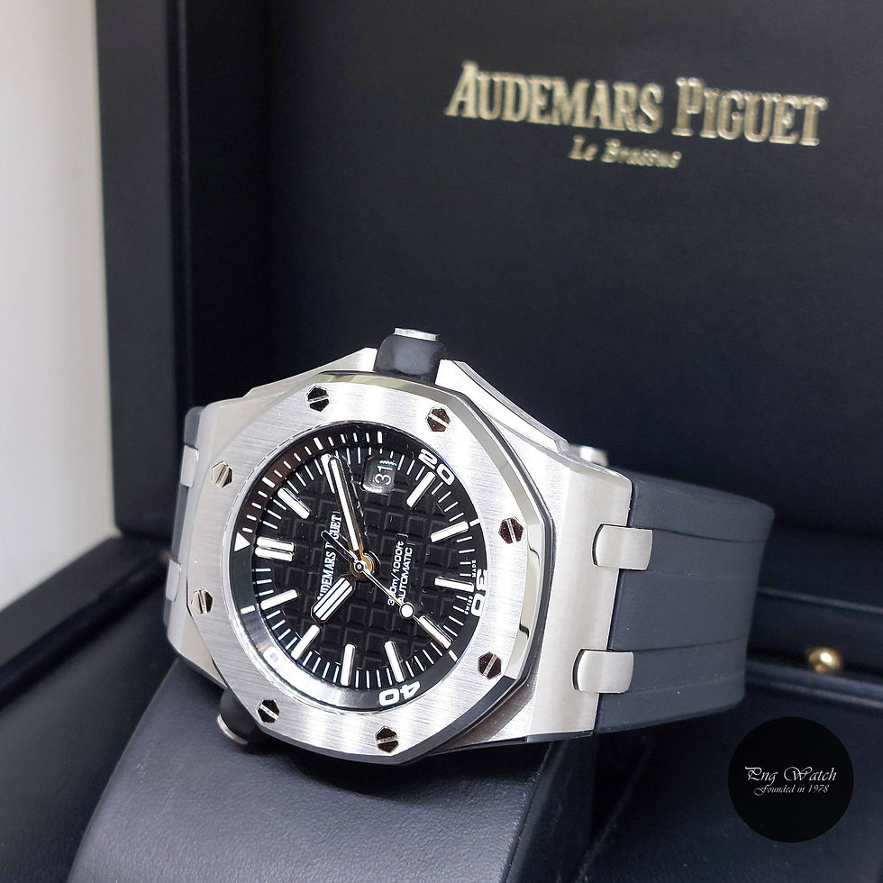 Thumbnail: Audemars Piguet Black 42mm Stainless Steel Royal Oak Offshore Diver REF: 15710ST