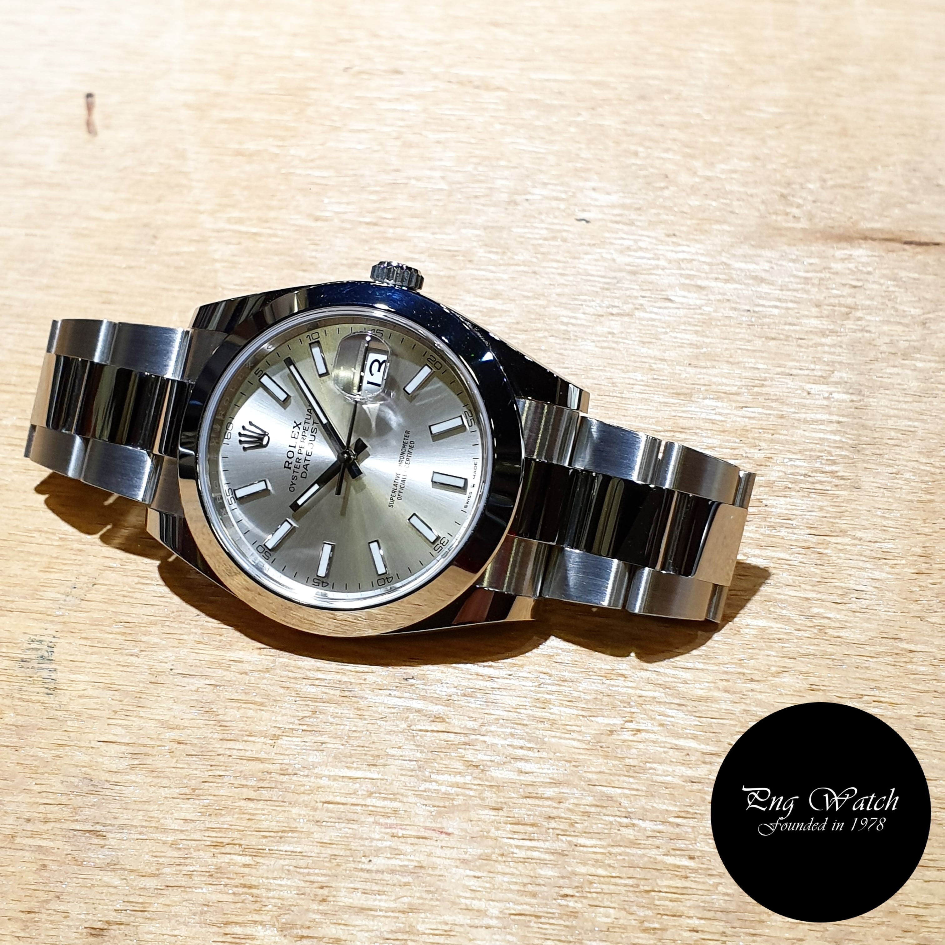 Rolex OP 41mm Silver Indexes Datejust REF: 126300 (2)