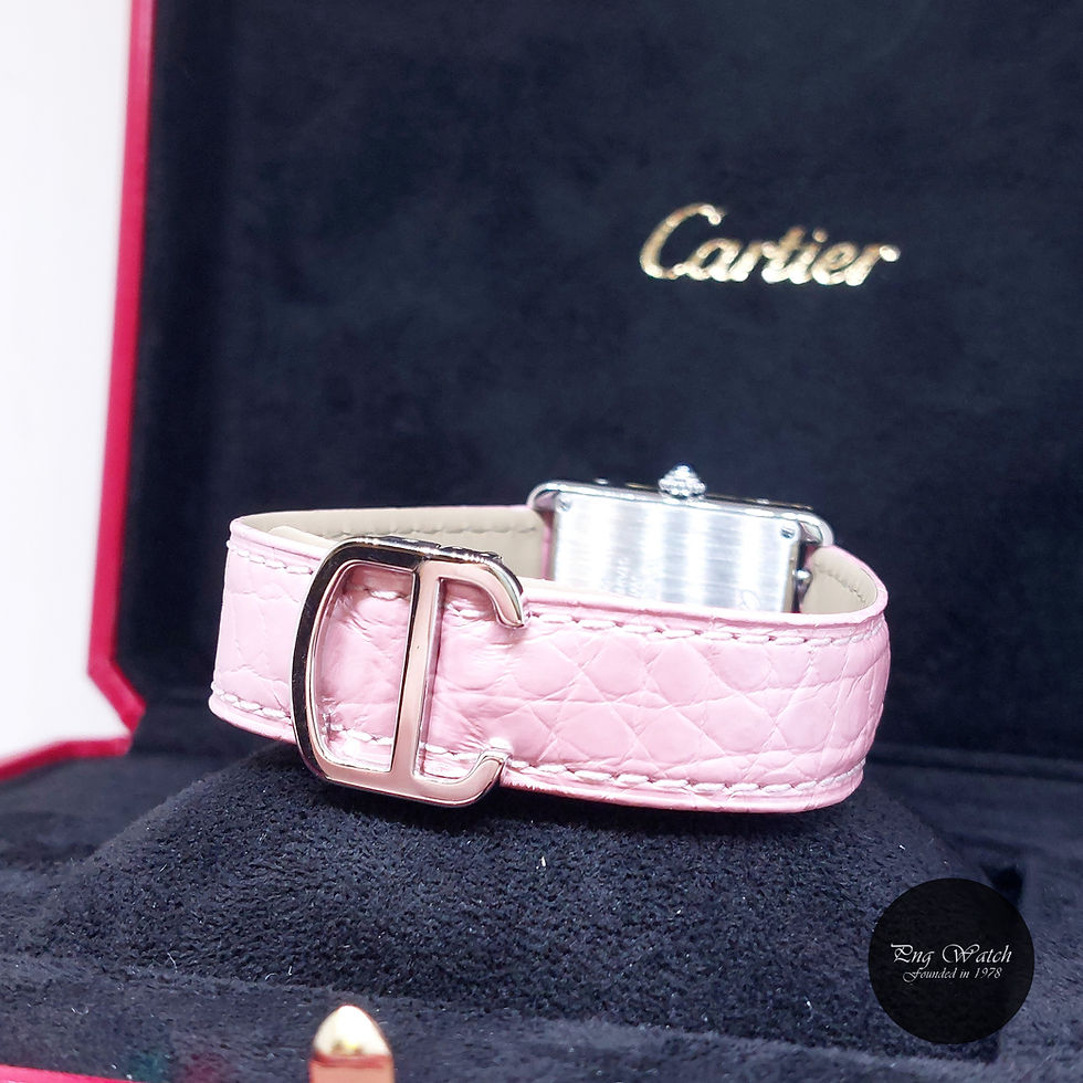 Thumbnail: Cartier 31mm X 24.4mm Pink Roman Dial Diamonds Set Tank Solo Small REF: W5200000