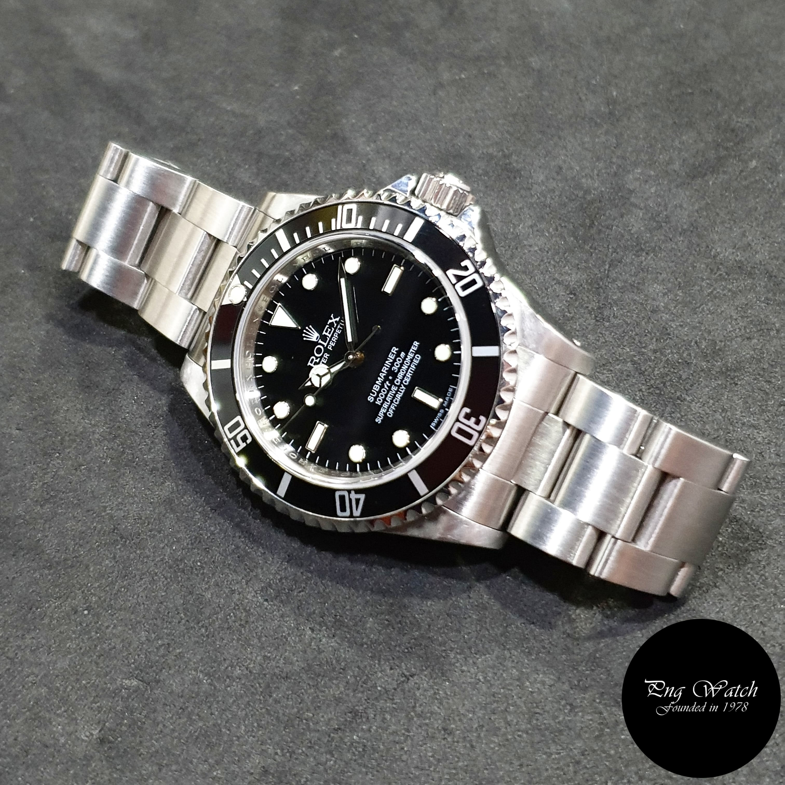 Rolex Oyster Perpetual 4 Liner Steel No Date Black Submariner REF: 14060M (M)(2)
