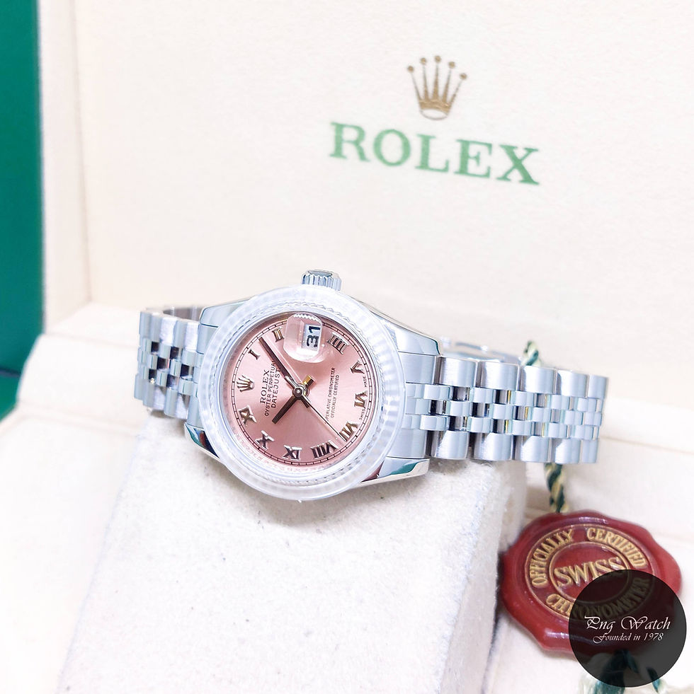 Thumbnail: Rolex 26mm Oyster Perpetual Salmon Pink Roman Lady Datejust REF: 179174 (M)