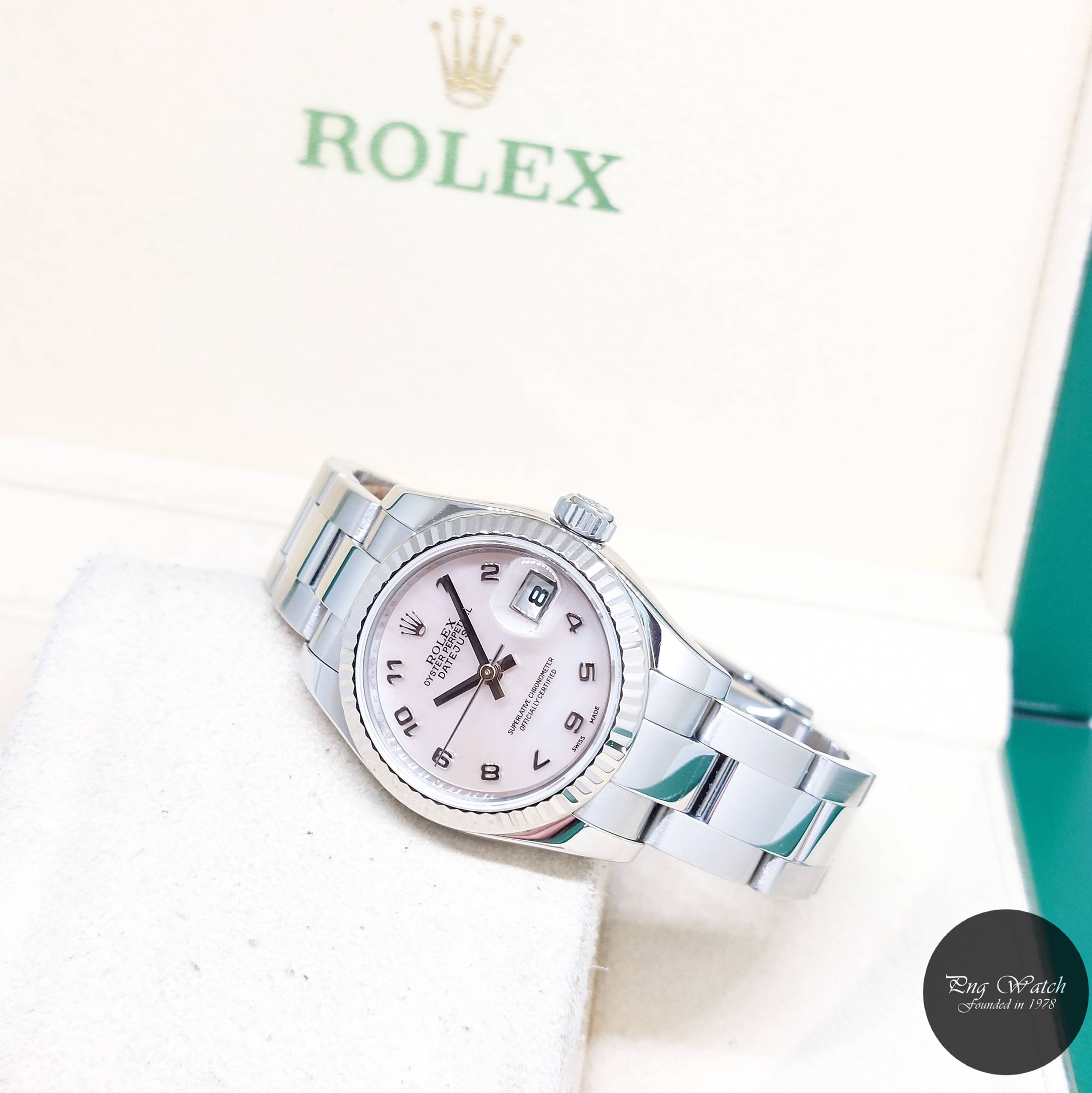 Rolex 26mm Oyster Perpetual MOP Arabic Dial Lady Datejust REF: 179174 (2011)