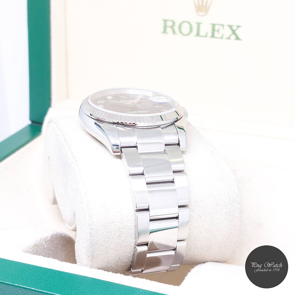 Thumbnail: Rolex 34mm Blue Diamonds Dial Oyster Perpetual Date REF: 115234 (G Series)