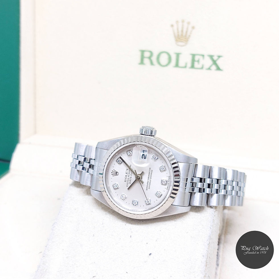Thumbnail: Rolex 26mm Oyster Perpetual Silver Diamonds Dial Datejust REF: 69174 (T Series)