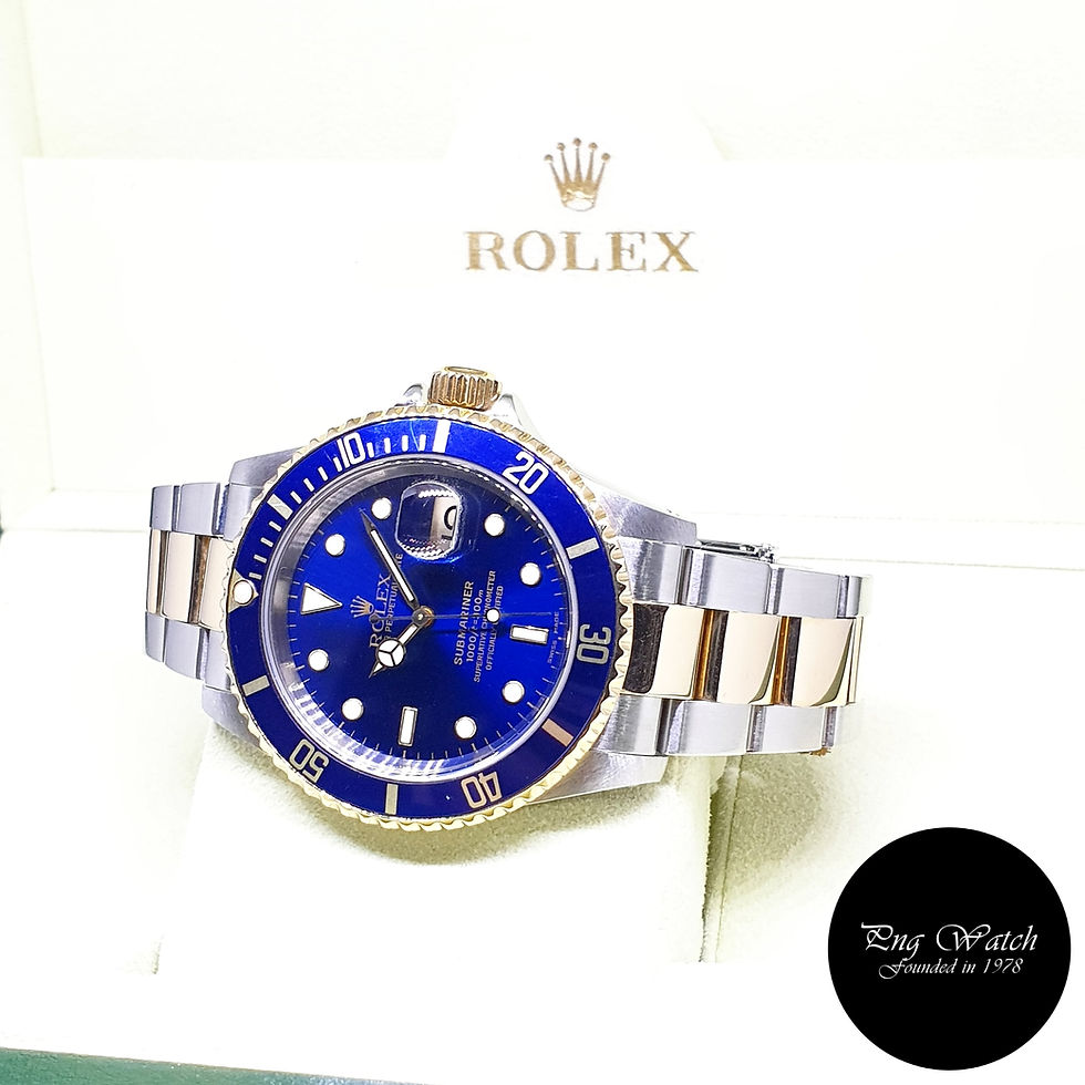 Thumbnail: Rolex Oyster Perpetual 18K Half Gold Blue Submariner Date REF: 16613 (P Series)