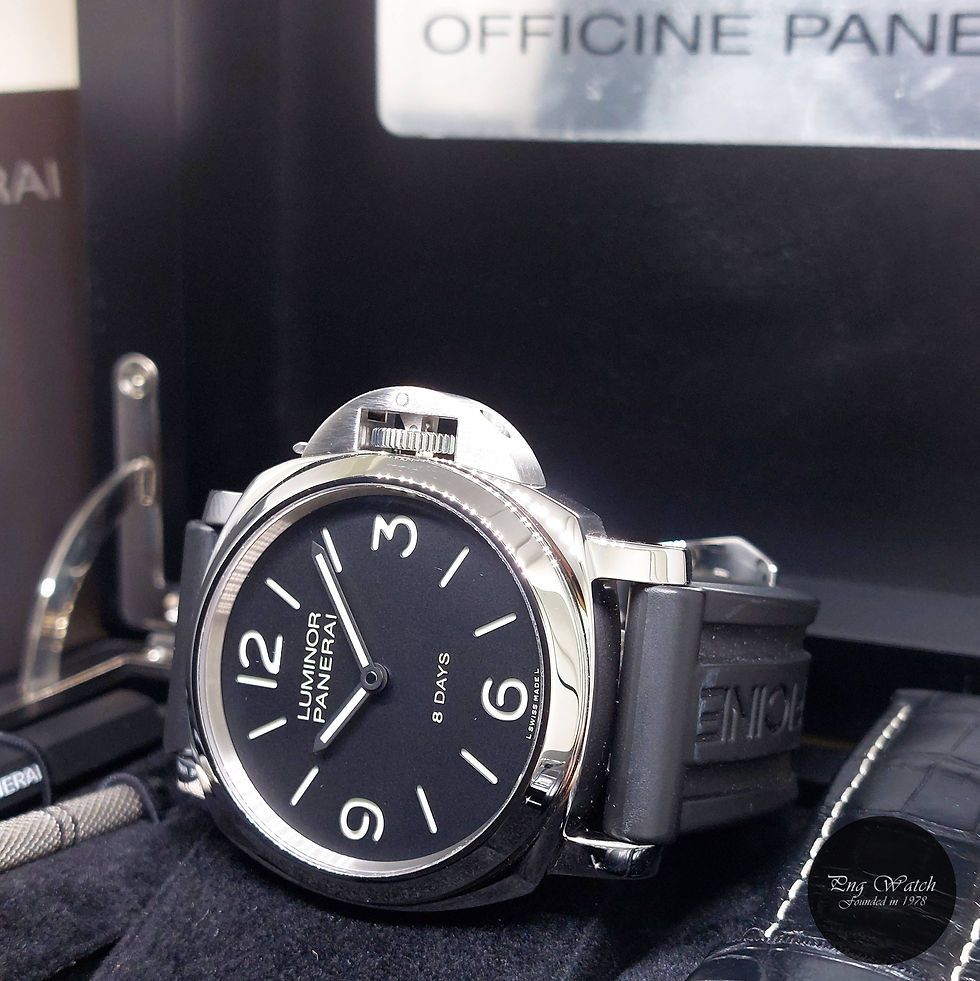 Thumbnail: Panerai 44mm Black Dial 8 Days Luminor Base PAM560 PAM00560 (Full set-June 2018)