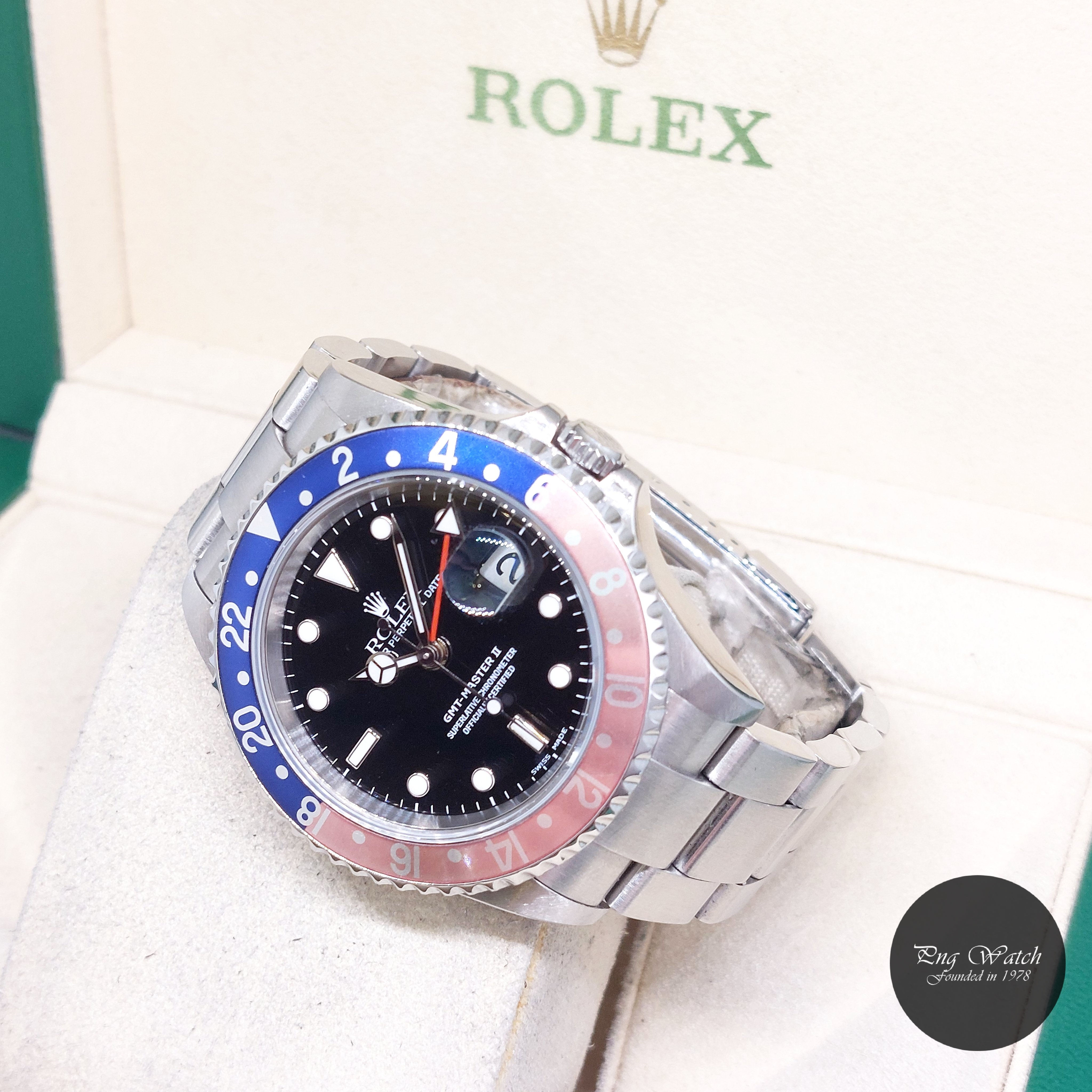 Rolex 40mm Oyster Perpetual Black Dial "PEPSI" GMT Master 2 REF: 16710 (2005)
