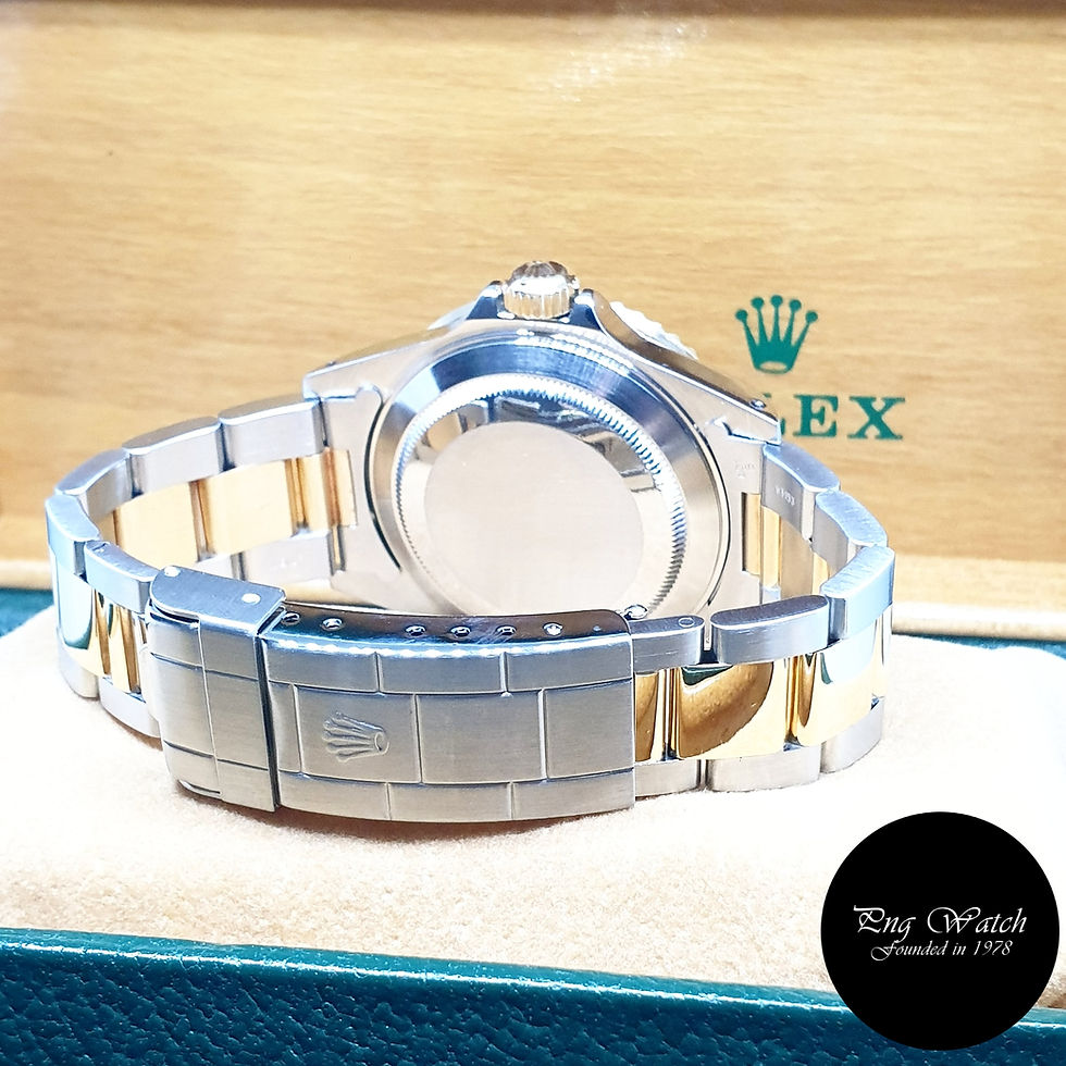 Thumbnail: Rolex Oyster Perpetual 18K Half Gold Tritium Blue Submariner Date REF: 16613 (T)