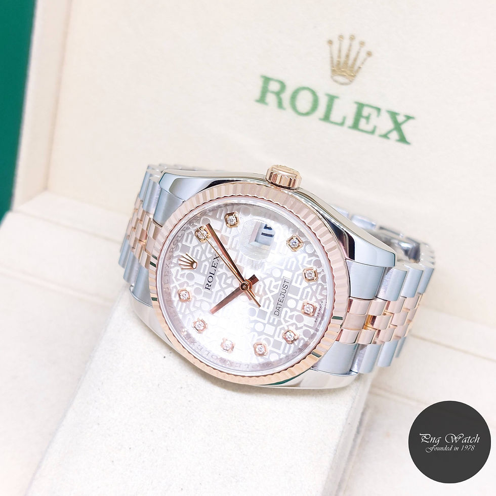 Thumbnail: Rolex 36mm 18K Half Rose Gold Silver Jubilee Diamonds Dial Datejust REF: 116231