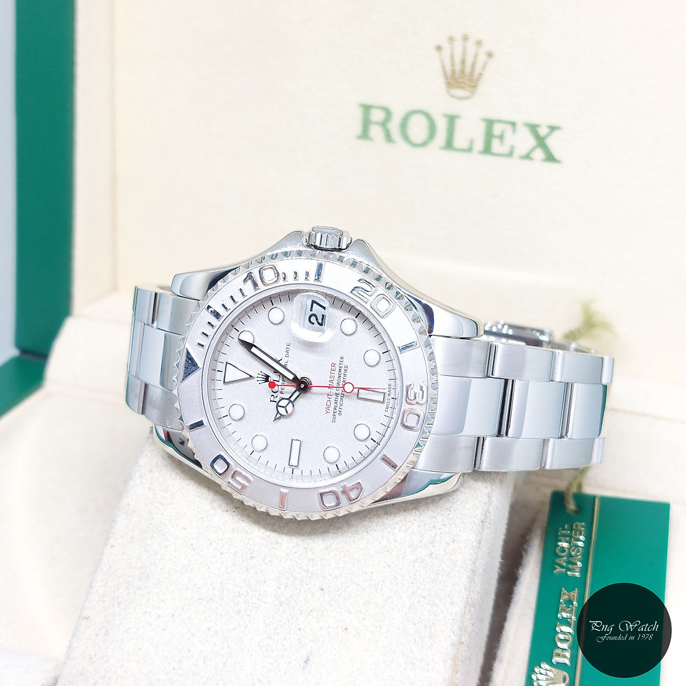 Thumbnail: Rolex 35mm Oyster Perpetual Platinum Dial Yachtmaster REF: 168622 (P Series)