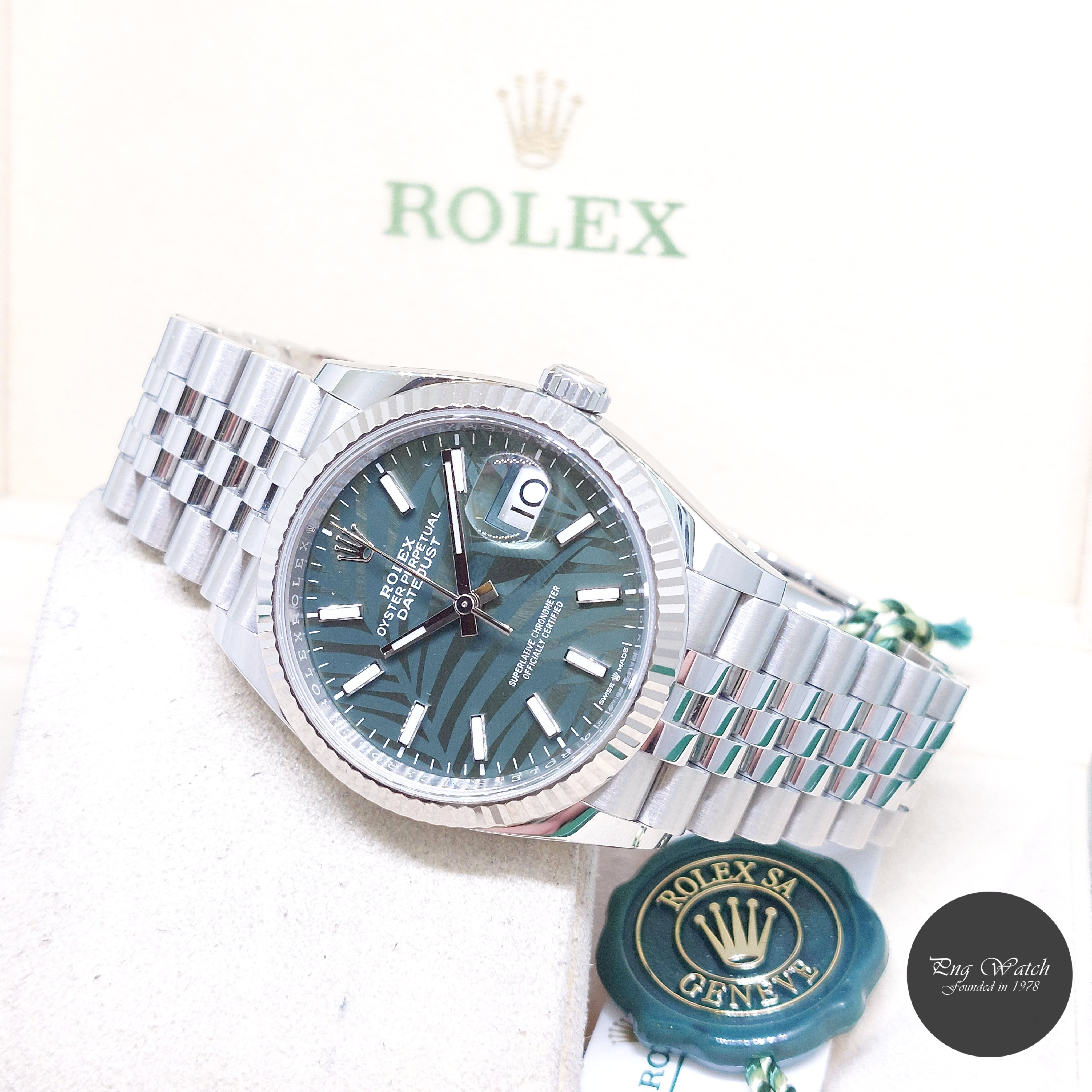 Rolex 36mm Oyster Perpetual Palm Motif Dial Datejust REF: 126234 (2022)