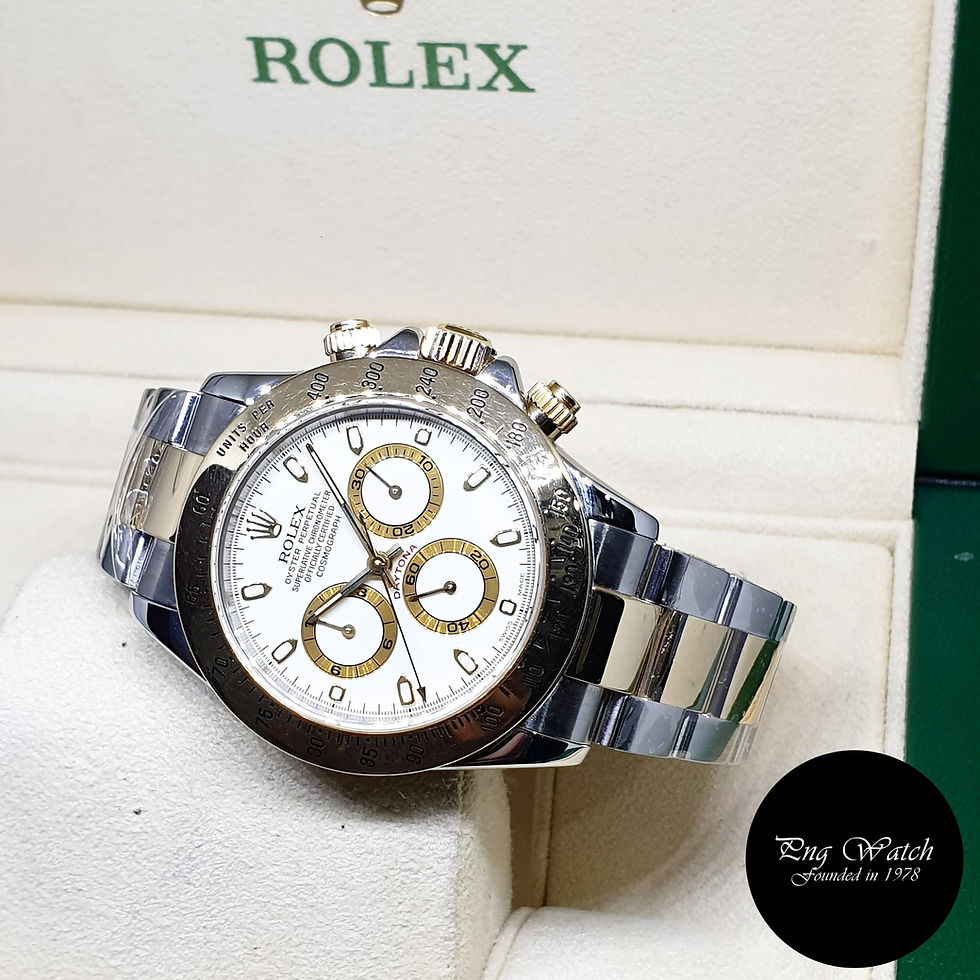 Thumbnail: Rolex 18K Half Gold Cream Indexes Cosmograph Daytona REF: 116523