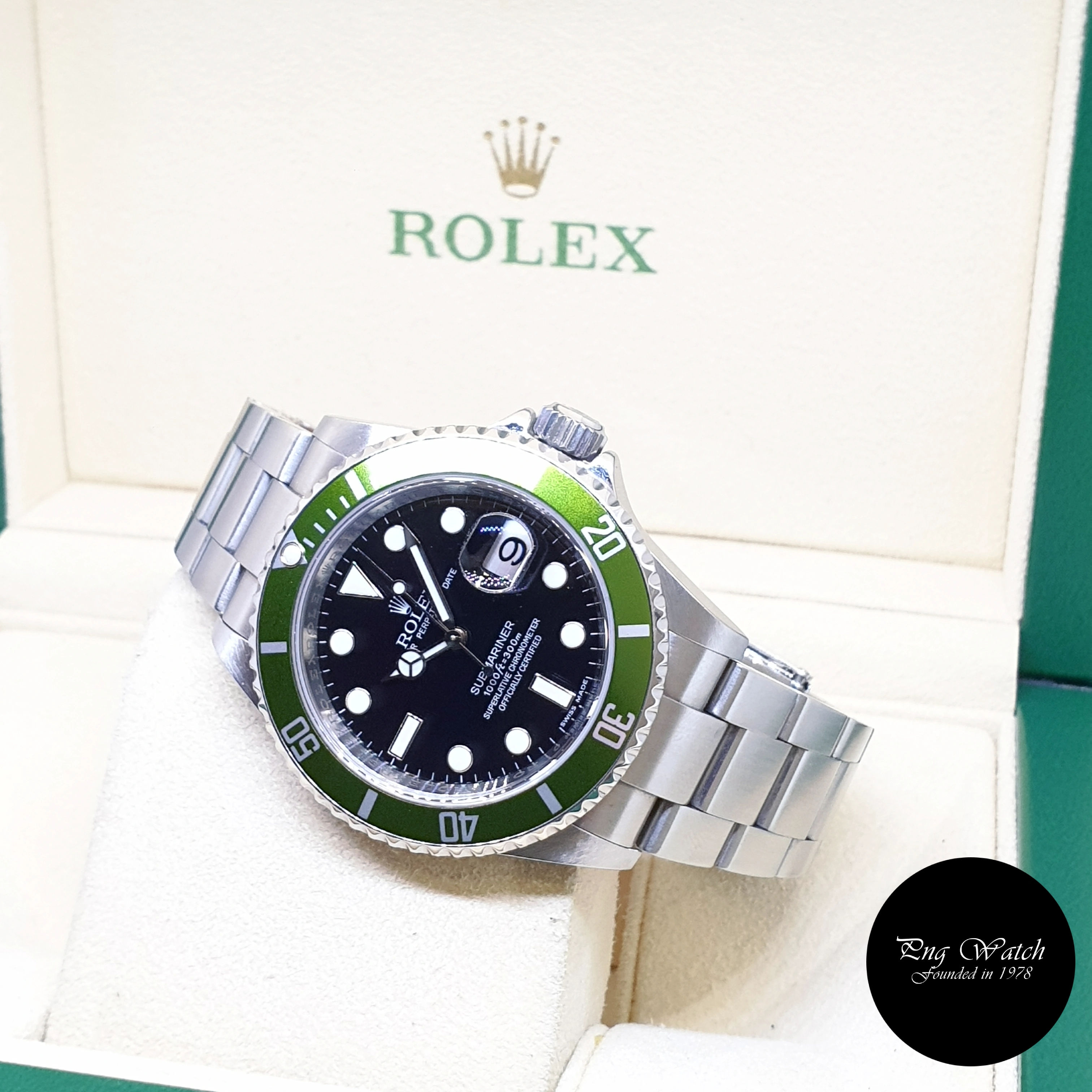 Rolex Oyster Perpetual "KERMIT" Submariner Date REF: 16610LV (M Series)(2008)