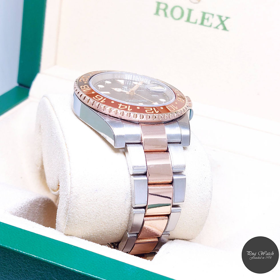 Thumbnail: Rolex 40mm 18K Half Rose Gold Black Dial "Rootbeer" GMT Master 2 REF: 126711CHNR