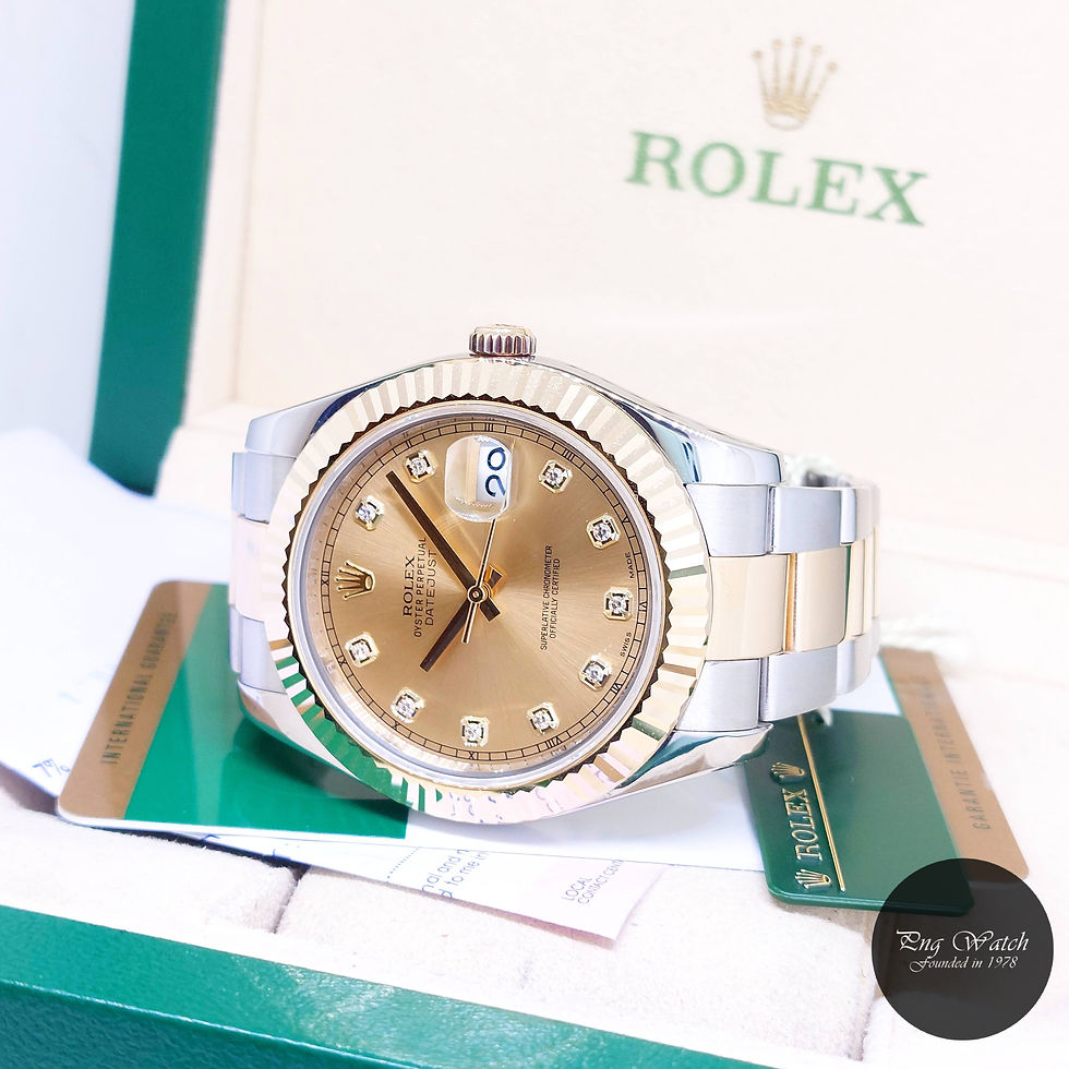Thumbnail: Rolex 41mm 18K Half Yellow Gold Champagne Diamonds Datejust REF: 116333 (2015)
