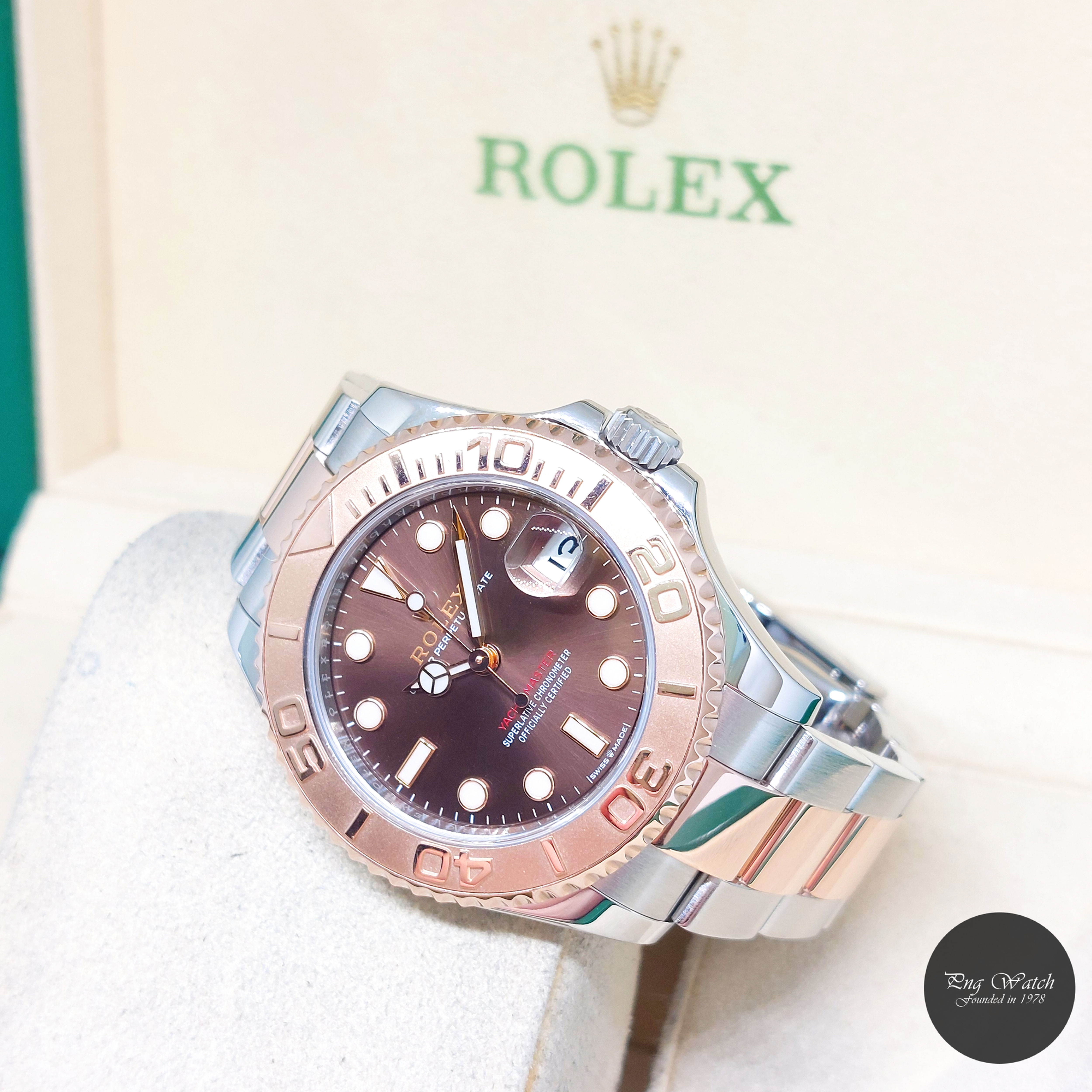 Rolex 37mm 18K Half RG Chocolate Yachtmaster REF: 268621 (2020)