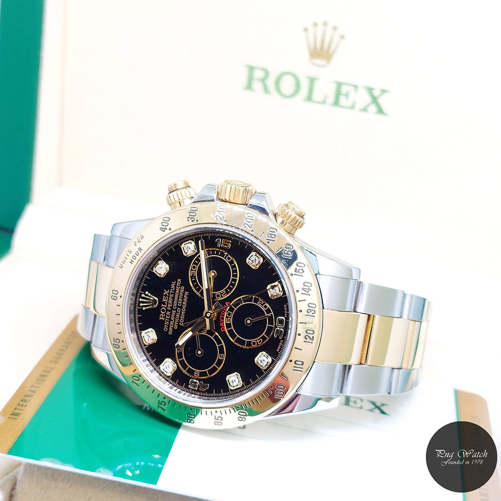Thumbnail: Rolex 40mm 18K Half Yellow Gold Black Diamonds Daytona REF: 116523 (2015)