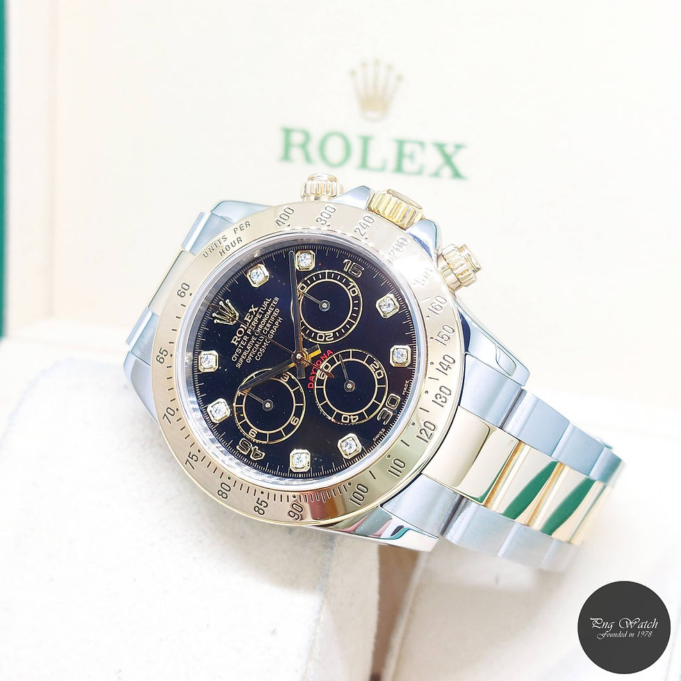 Thumbnail: Rolex 40mm 18K Half Yellow Gold Black Diamonds Daytona REF: 116523 (F)