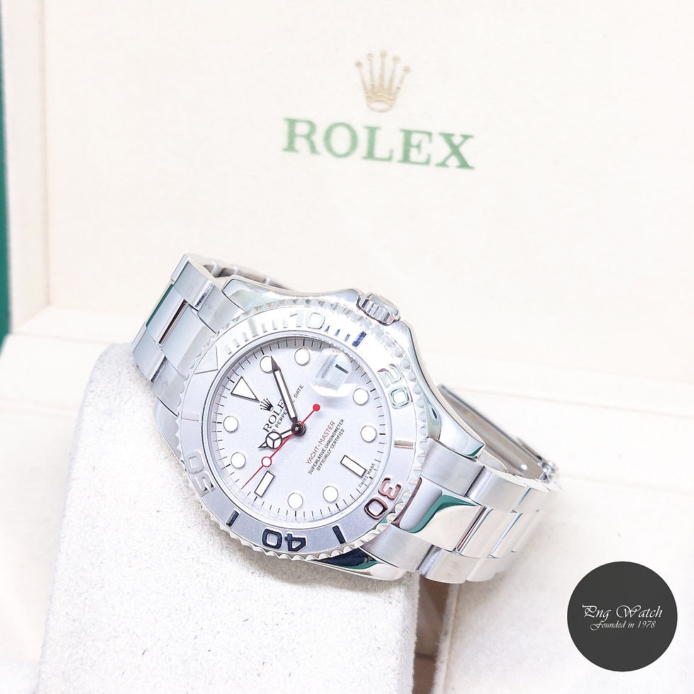 Thumbnail: Rolex 35mm Oyster Perpetual Platinum Dial Yachtmaster REF: 168622 (2003)