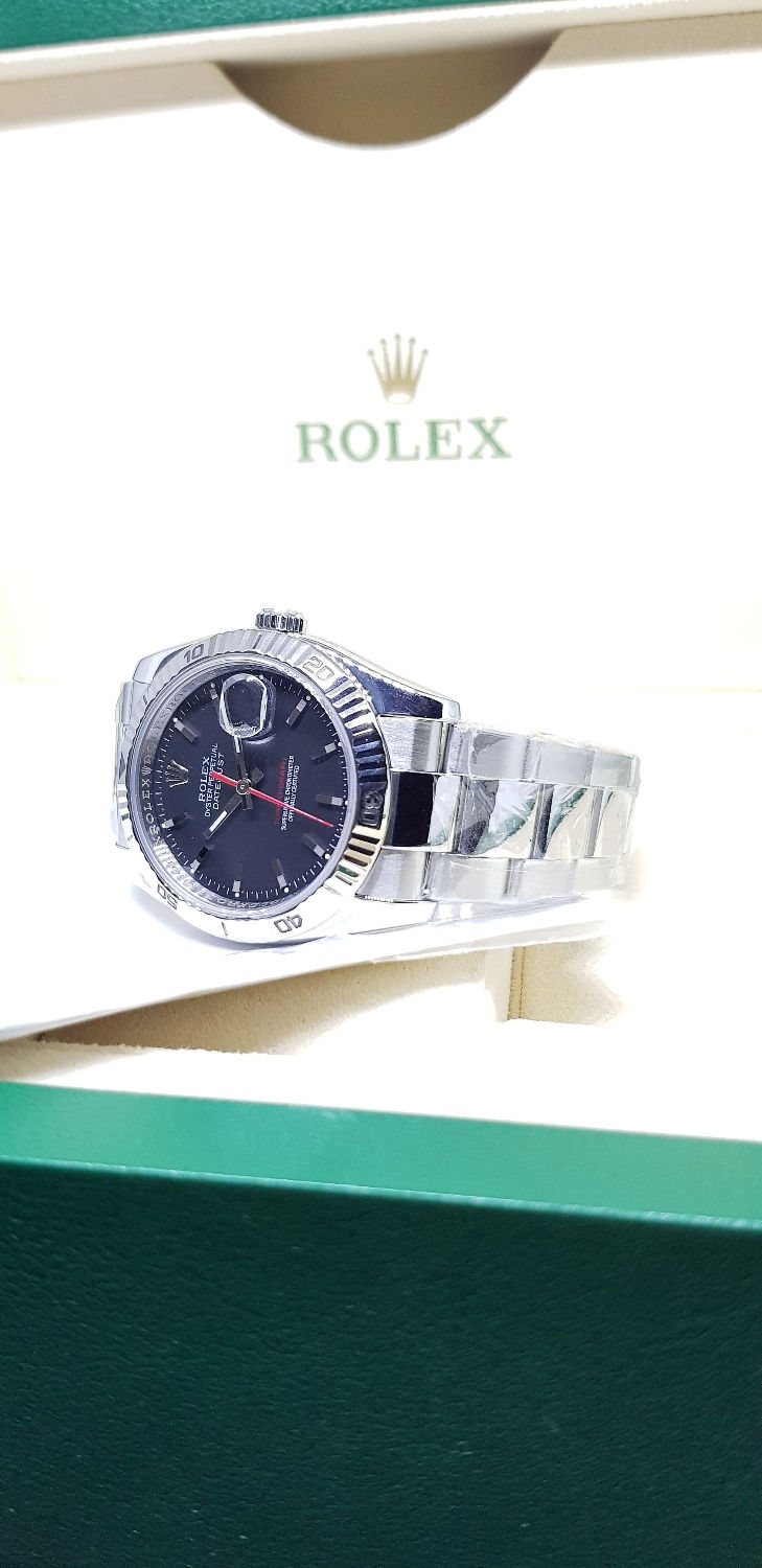Thumbnail: Rolex Oyster Perpetual Matte Black "Turn-O-Graph" Datejust REF: 116264