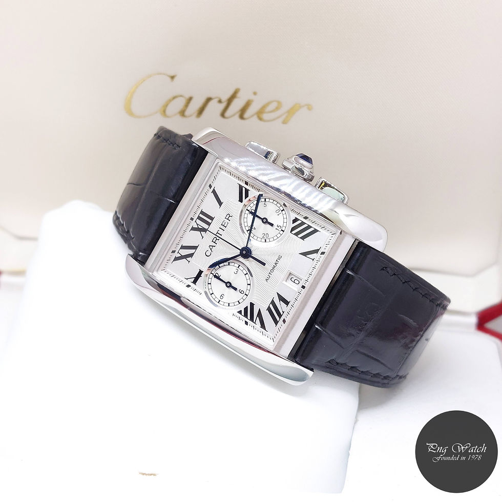 Cartier 34.3mm Silver Roman Dial Tank MC Chronograph REF: W5330007 (2017)