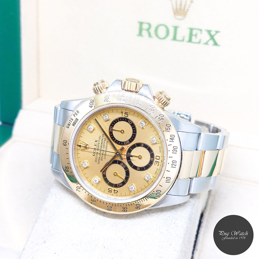 Thumbnail: Rolex 40mm 18K Half Yellow Gold Champagne Diamonds Daytona REF: 16523 (T)